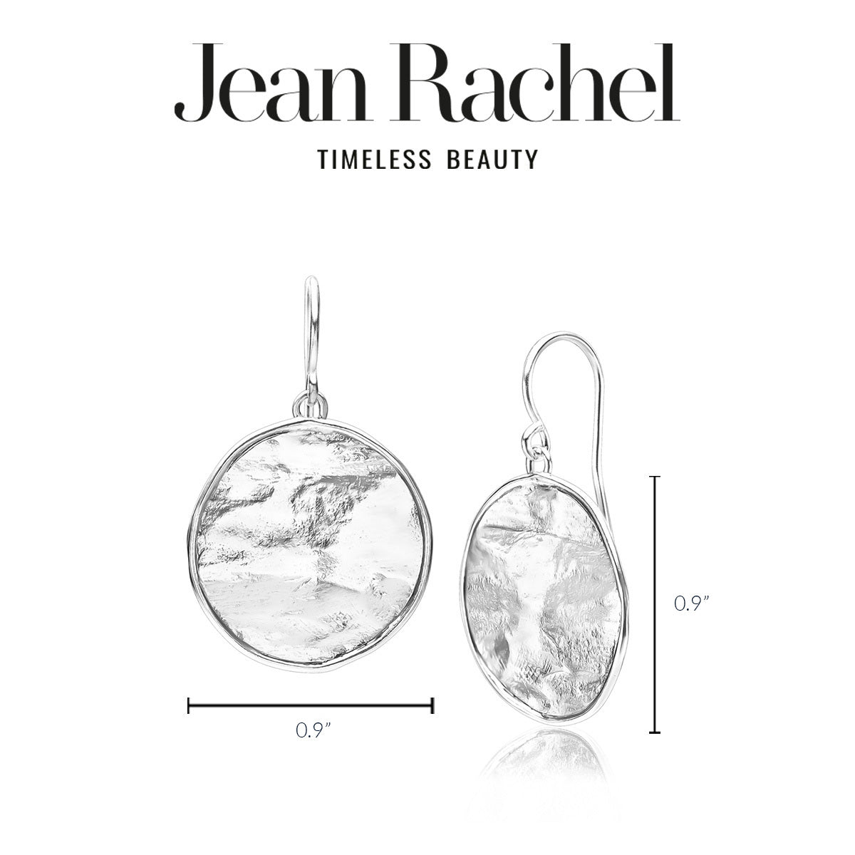 Orecchini pendenti con disco grande in argento sterling