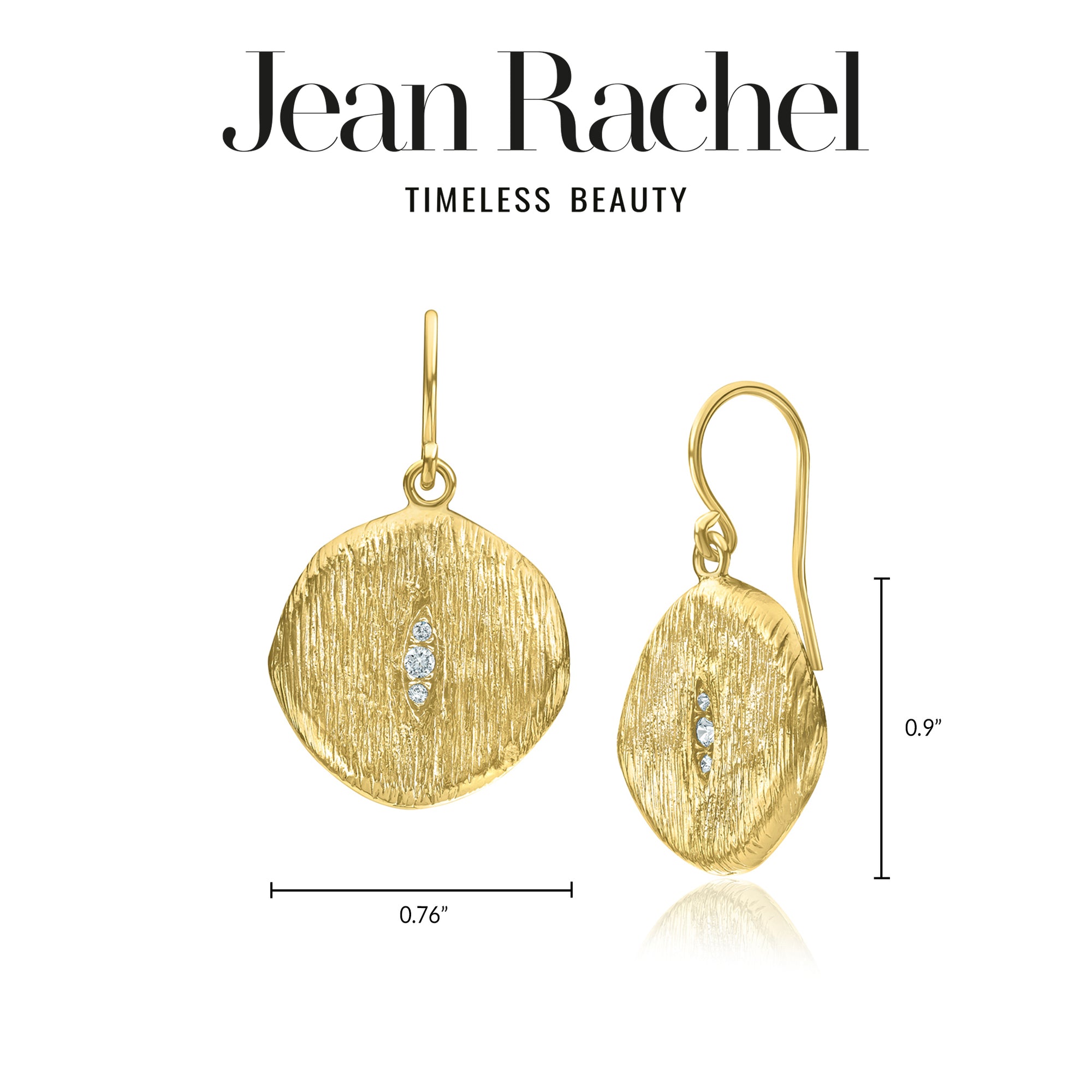 Orecchini pendenti con moneta in zirconia cubica in argento sterling e oro 14K