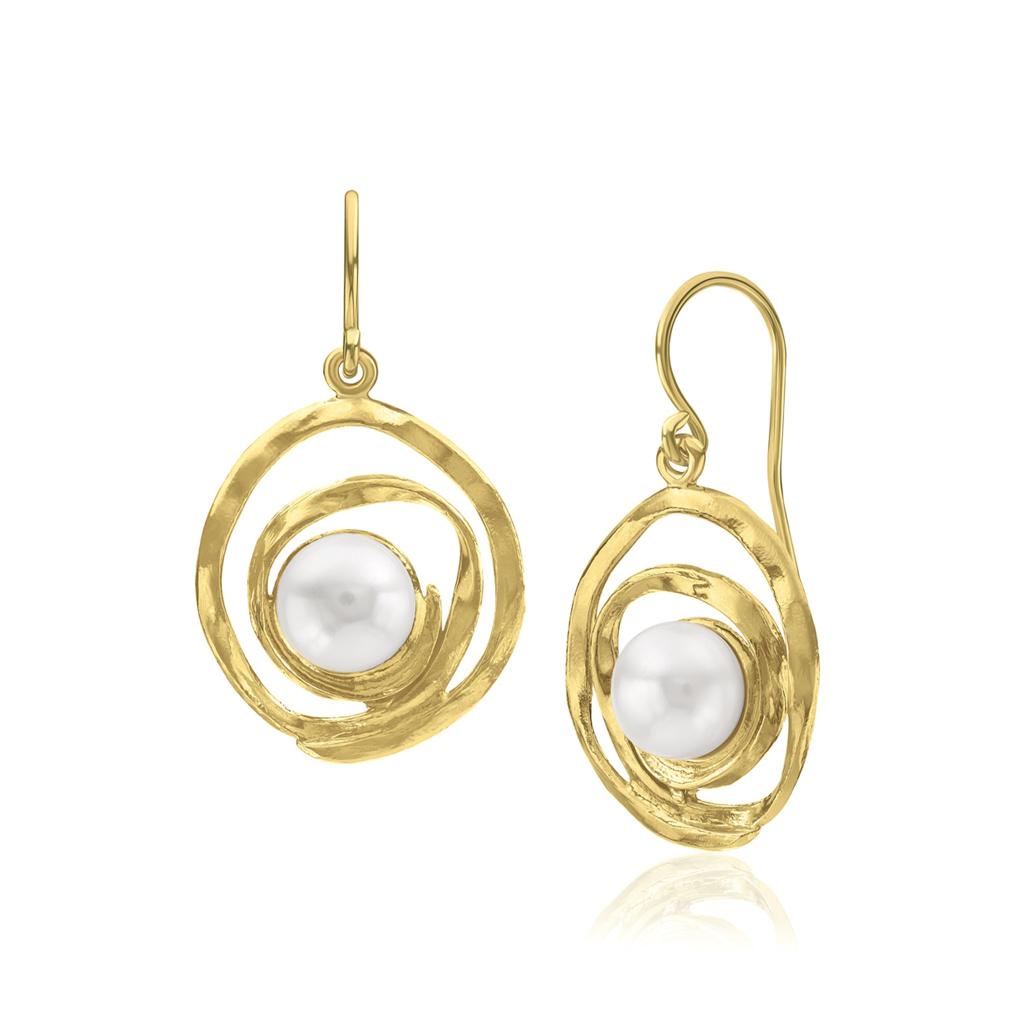 Orecchini in oro 14K e argento sterling con filo di perle