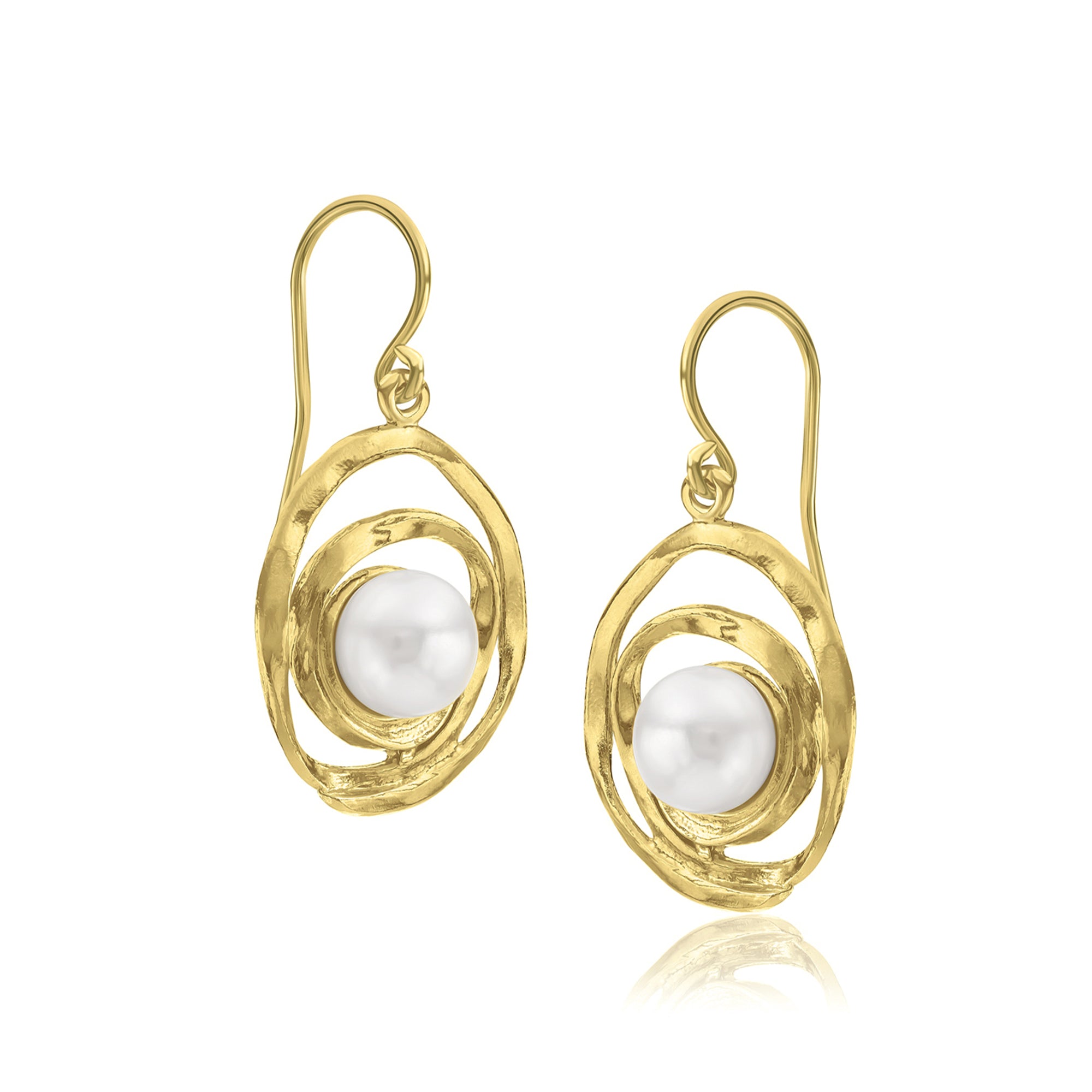 Orecchini in oro 14K e argento sterling con filo di perle