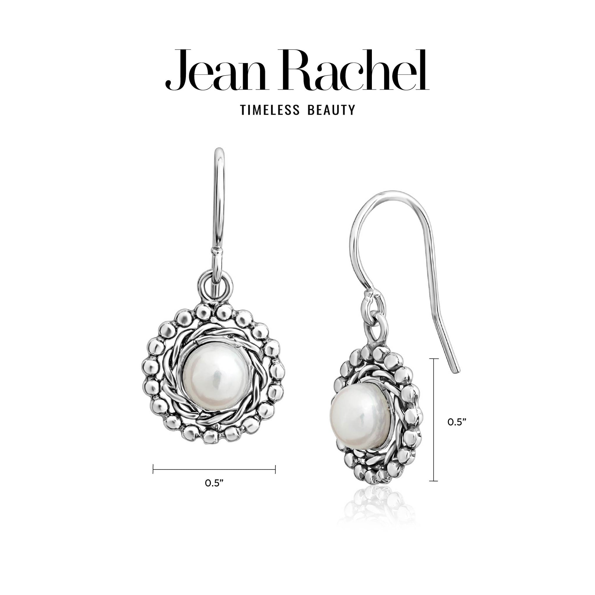 Sterling Silver Pearl Bead Braid Earrings