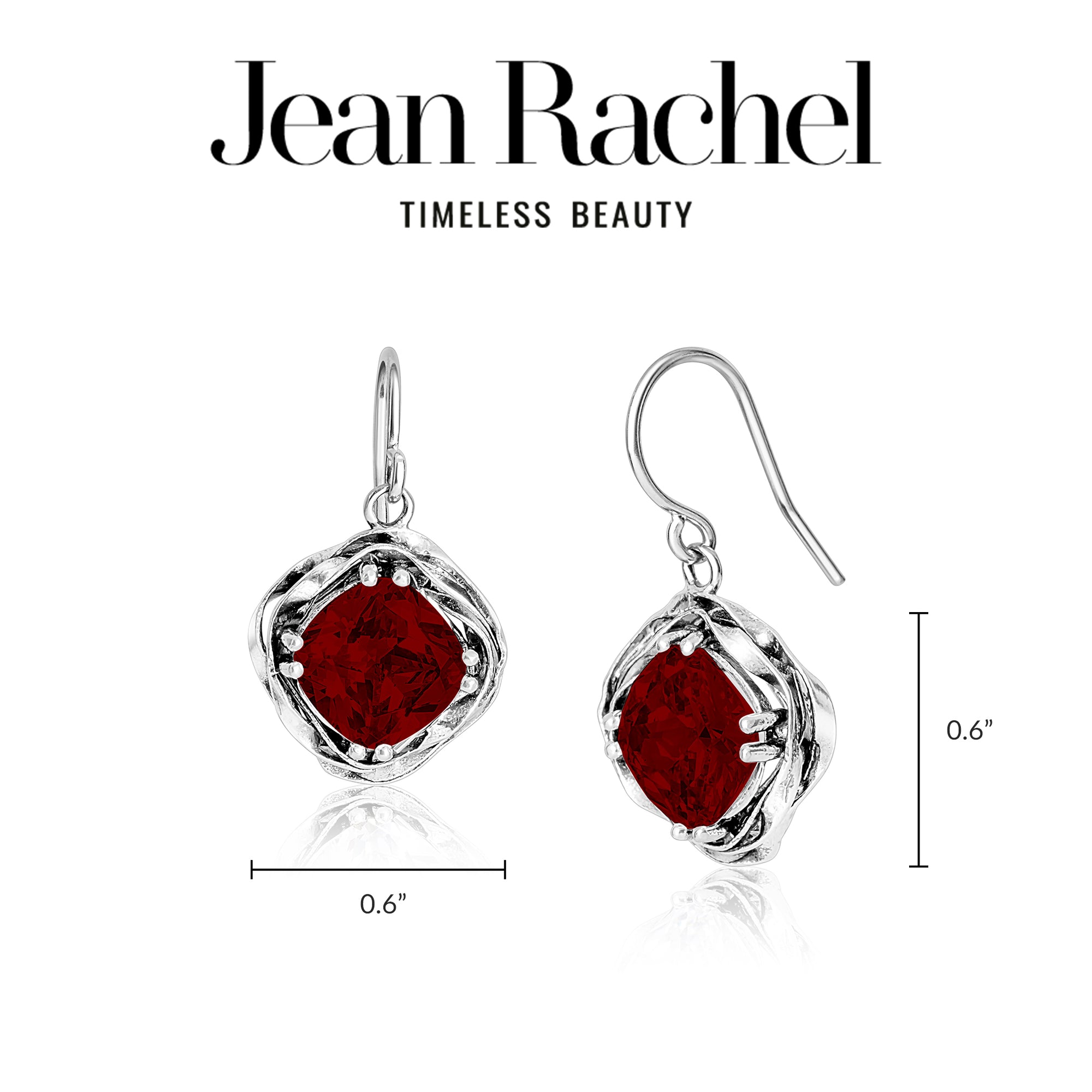 Statement Sterling Silver Garnet CZ Wrap Earrings