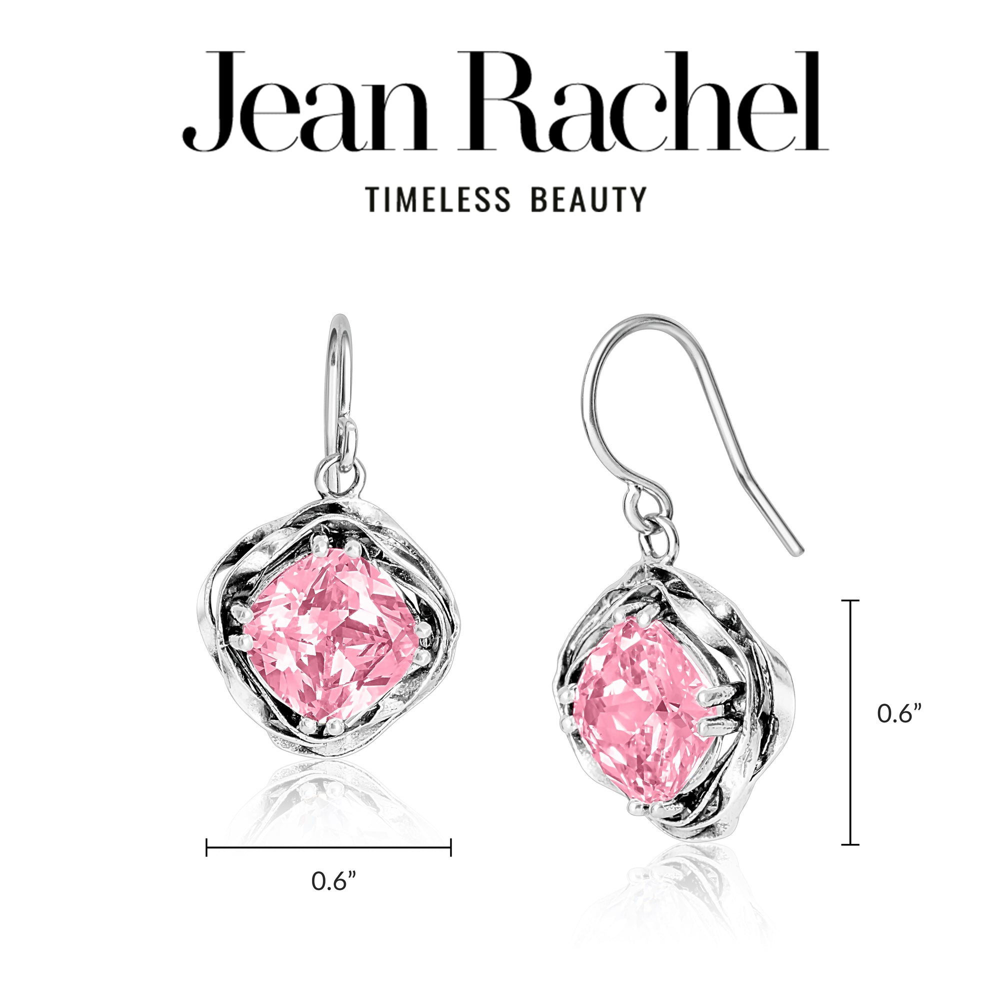Statement Sterling Silver Pink CZ Wrap Earrings