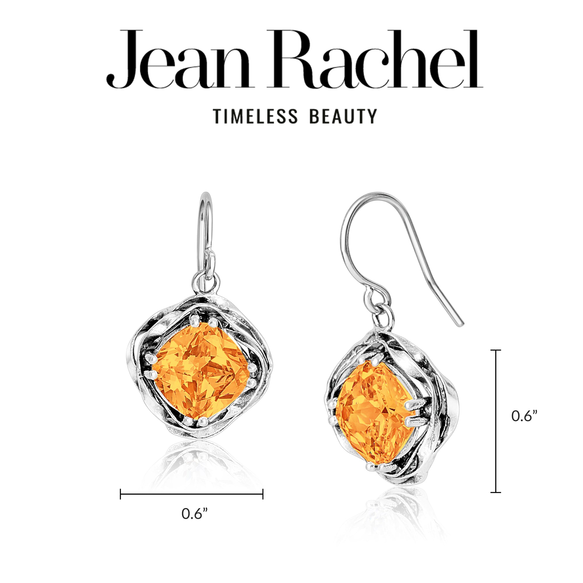 Statement Sterling Silver Citrine CZ Wrap Earrings