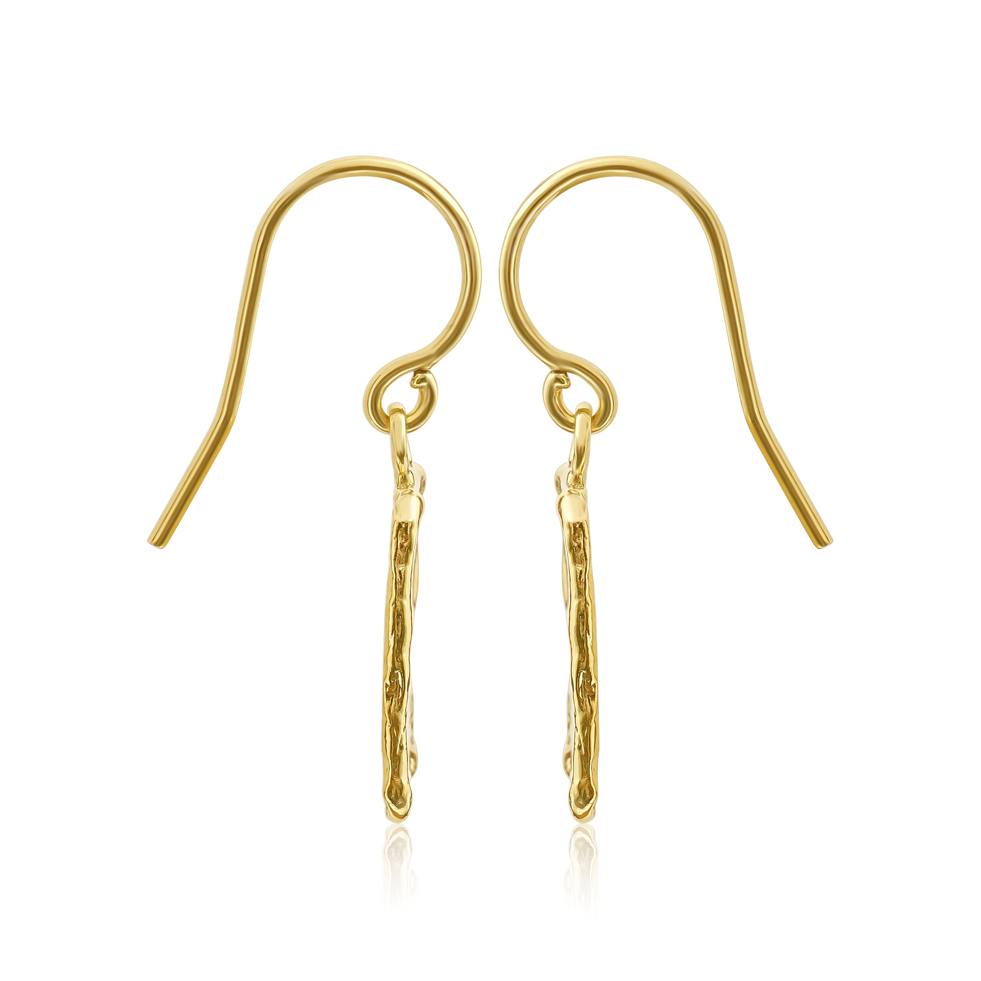 Orecchini quadrati in oro 14K e argento sterling con zirconi cubici