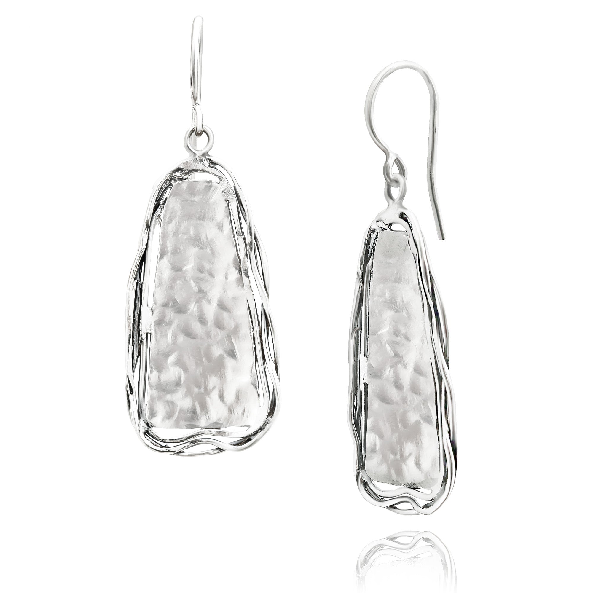 Sterling Silver Hammered Wire Wrap Earrings