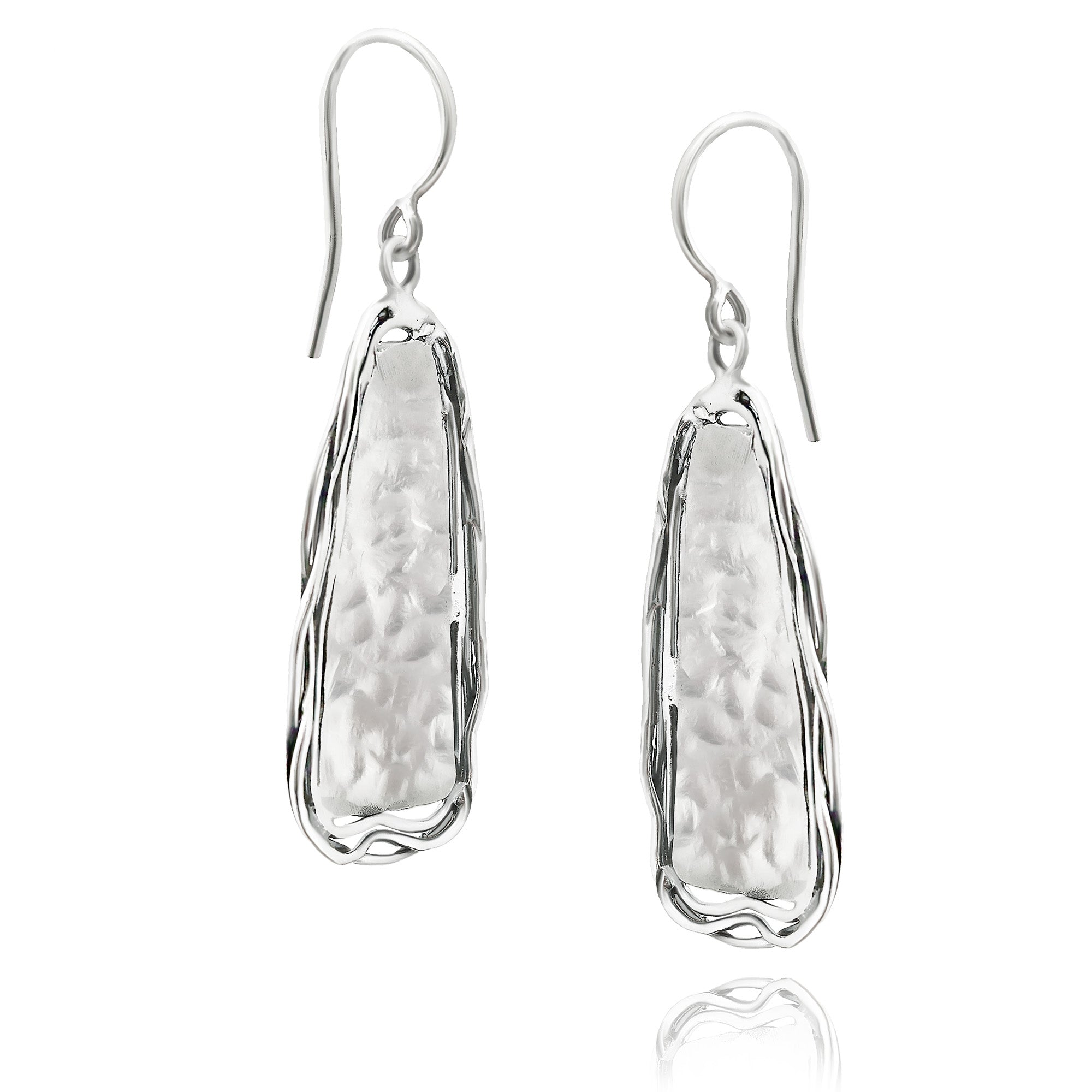Sterling Silver Hammered Wire Wrap Earrings