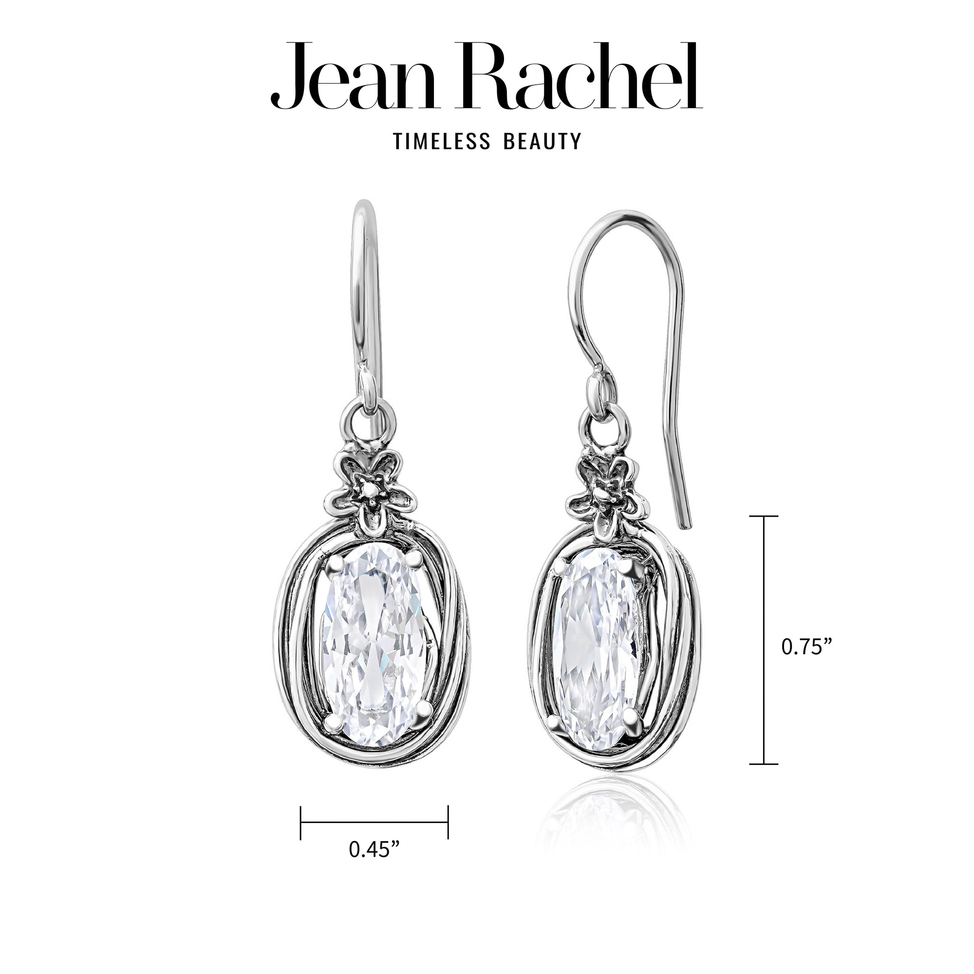 Sterling Silver CZ Floral Wire Wrap Earrings