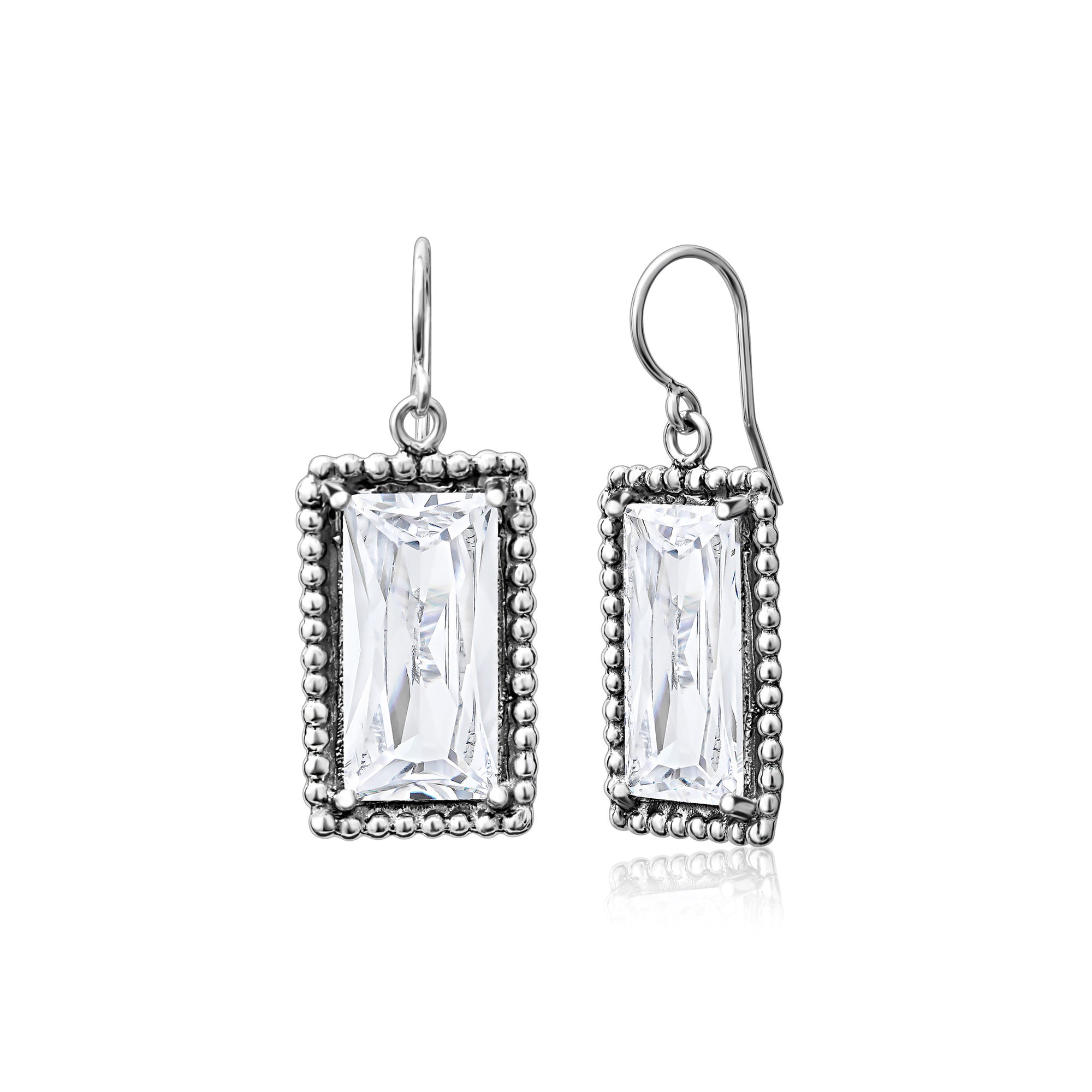 Orecchini a baguette in argento sterling con zirconi cubici