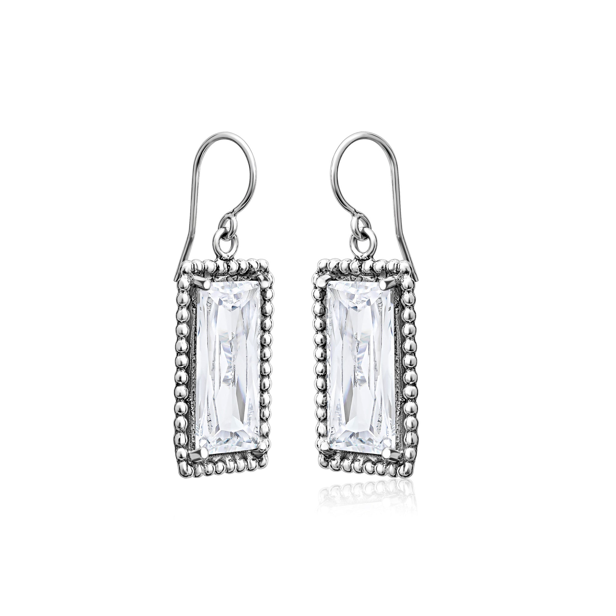 Orecchini a baguette in argento sterling con zirconi cubici