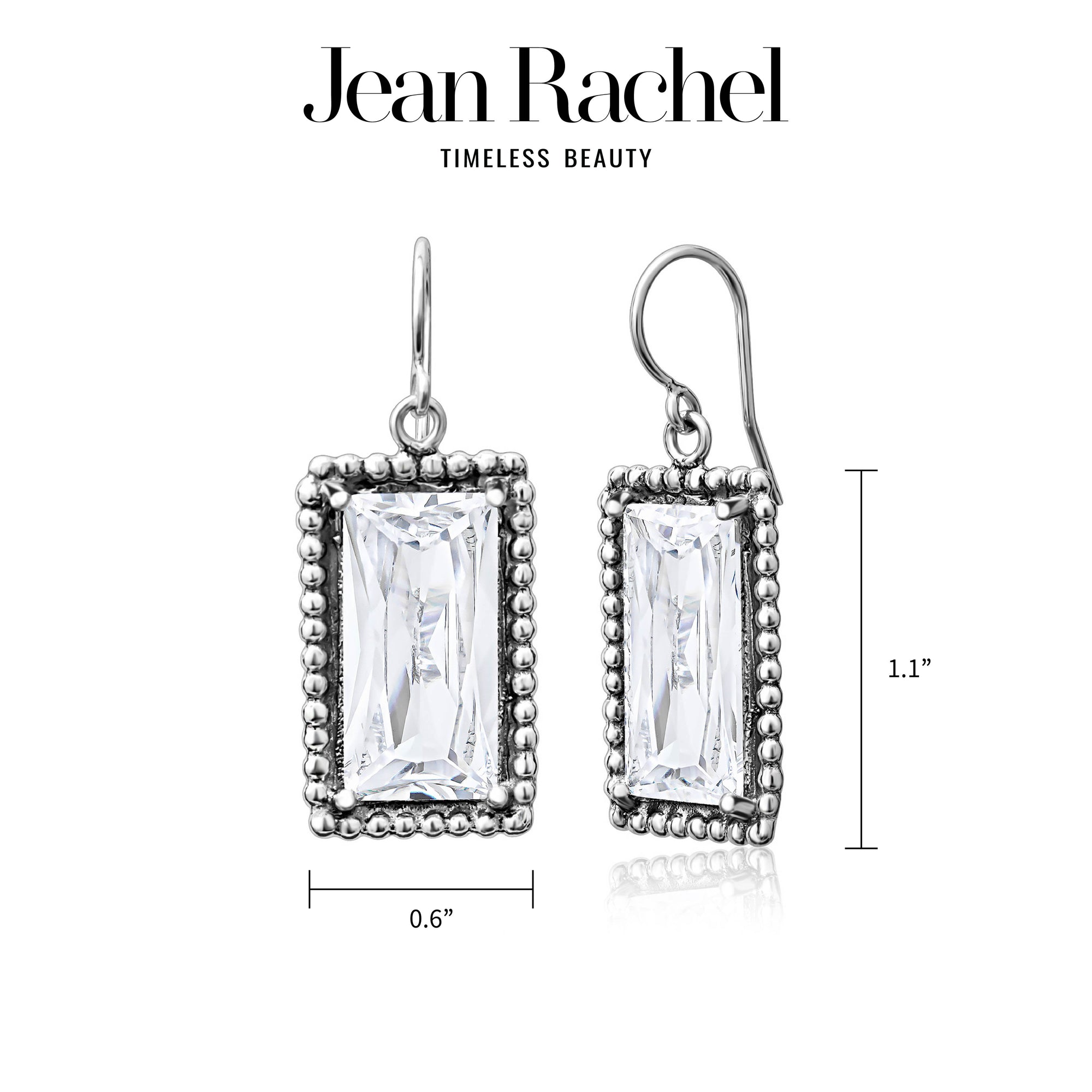 Orecchini a baguette in argento sterling con zirconi cubici