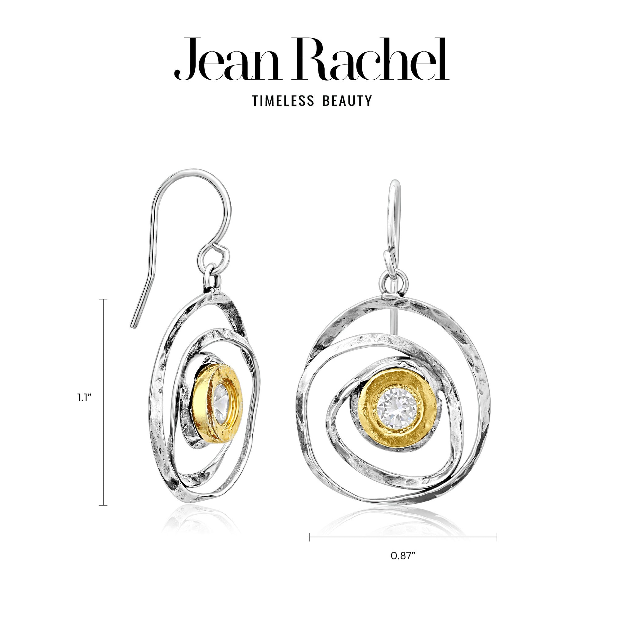 Artistic Mixed Metal CZ Earrings