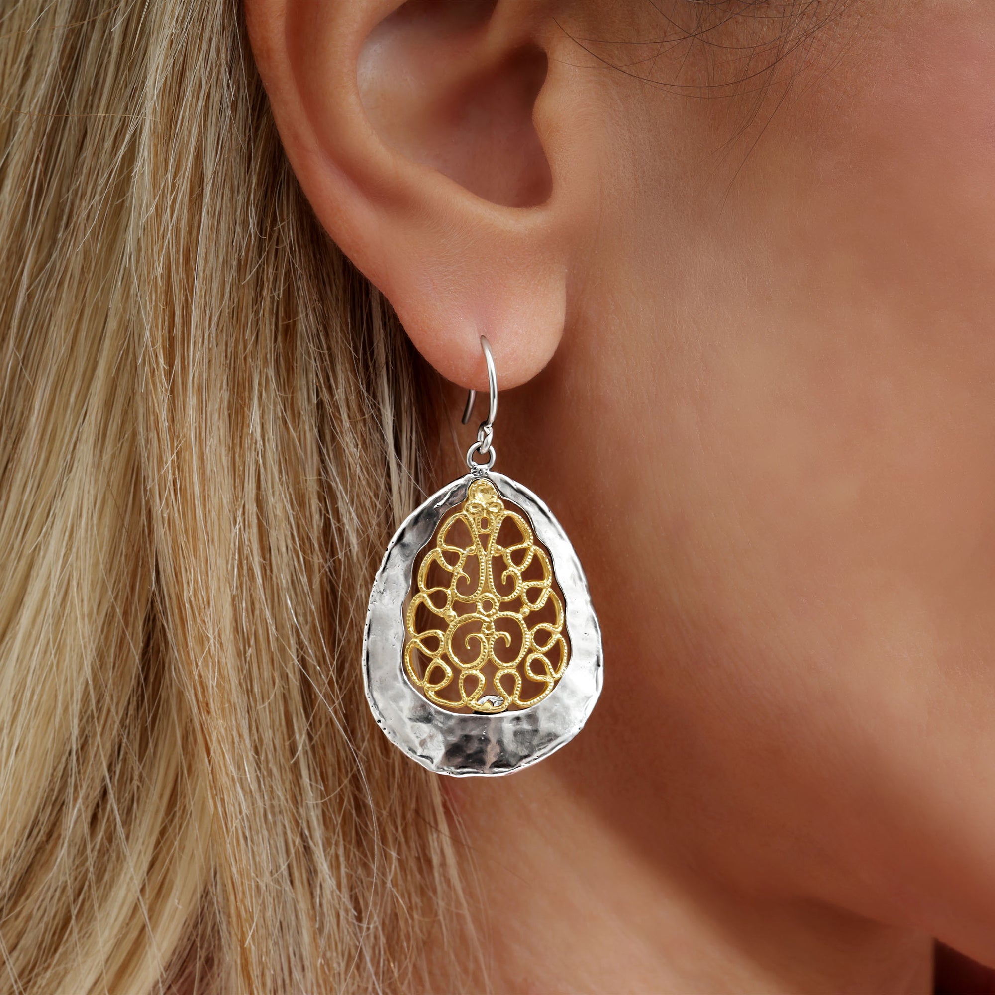 Mixed Metal Lace Earrings