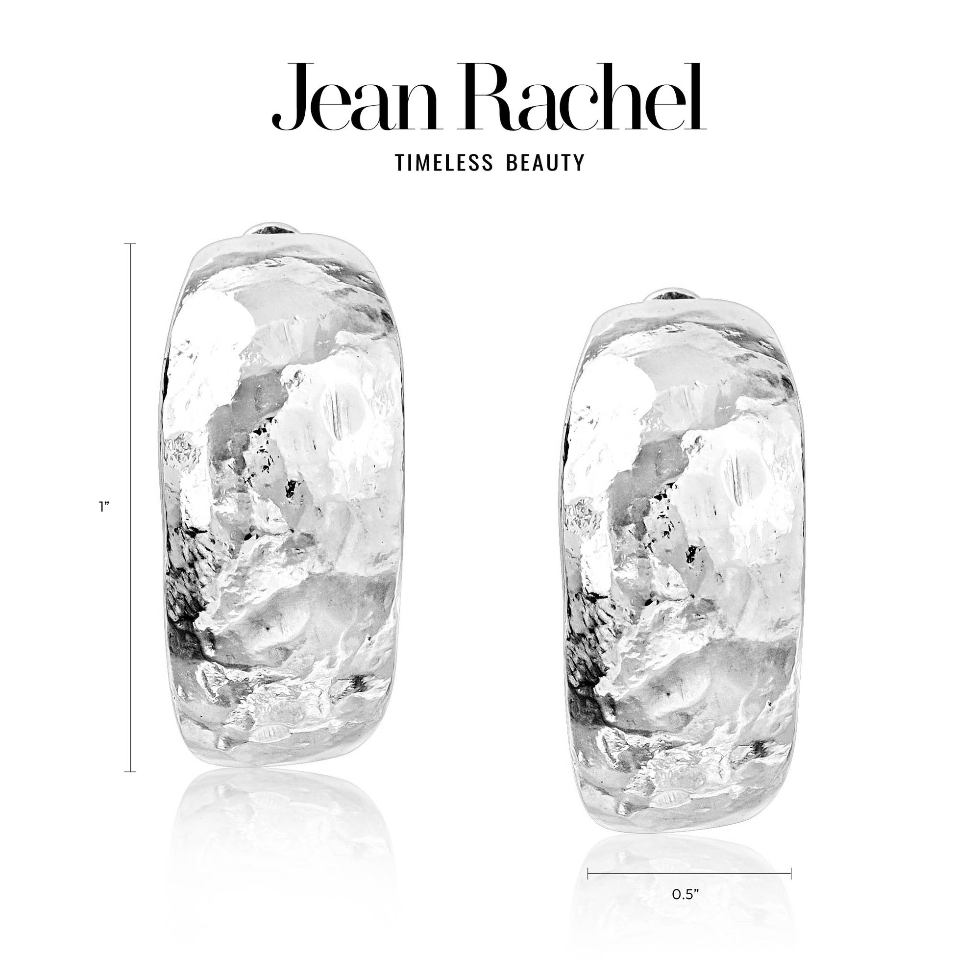 Sterling Silver Large Wide Hammered Hoop Earrings