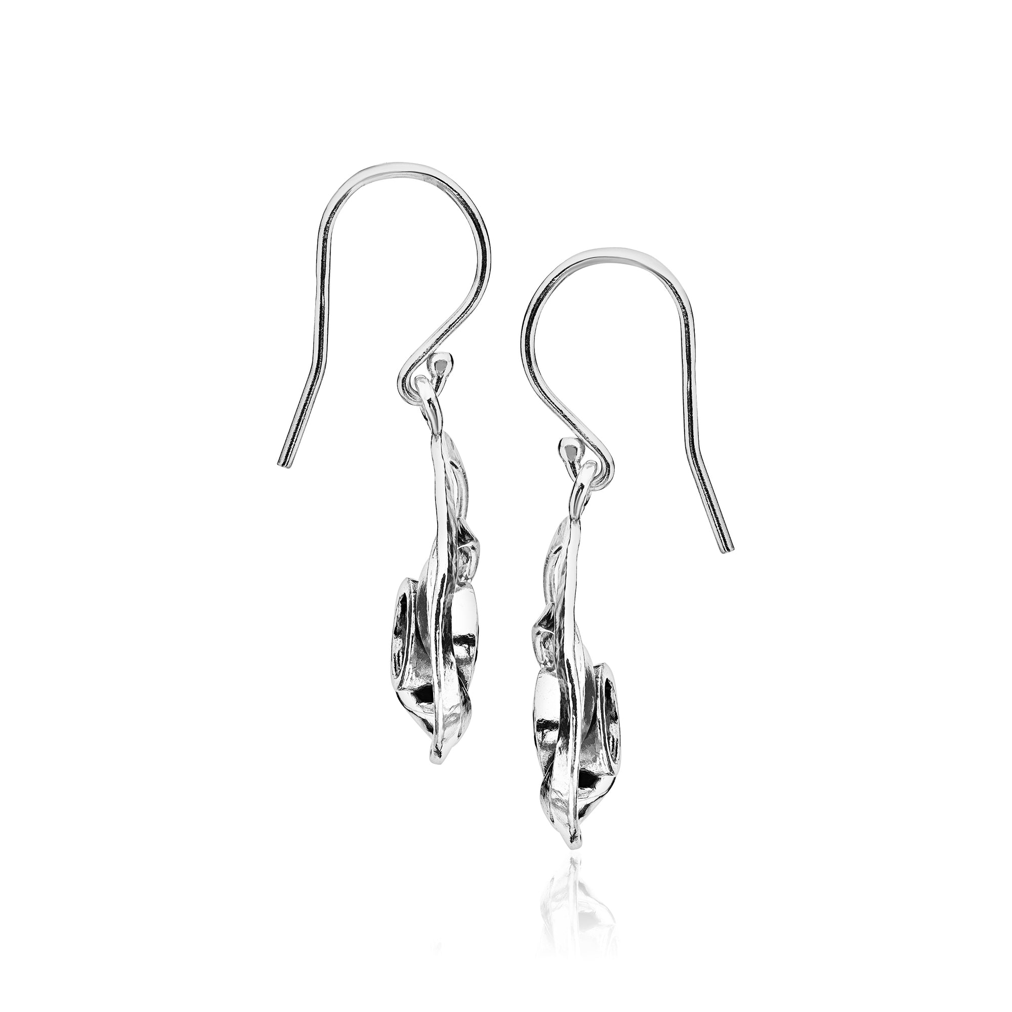 Artistic Sterling Silver Emerald CZ Earrings