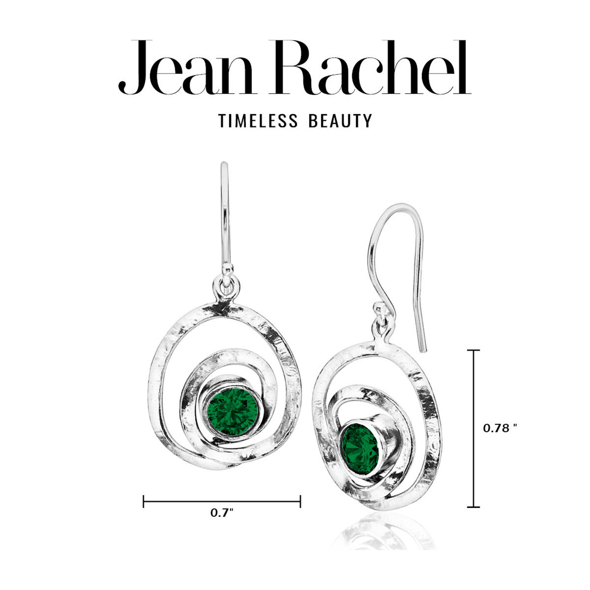 Artistic Sterling Silver Emerald CZ Earrings