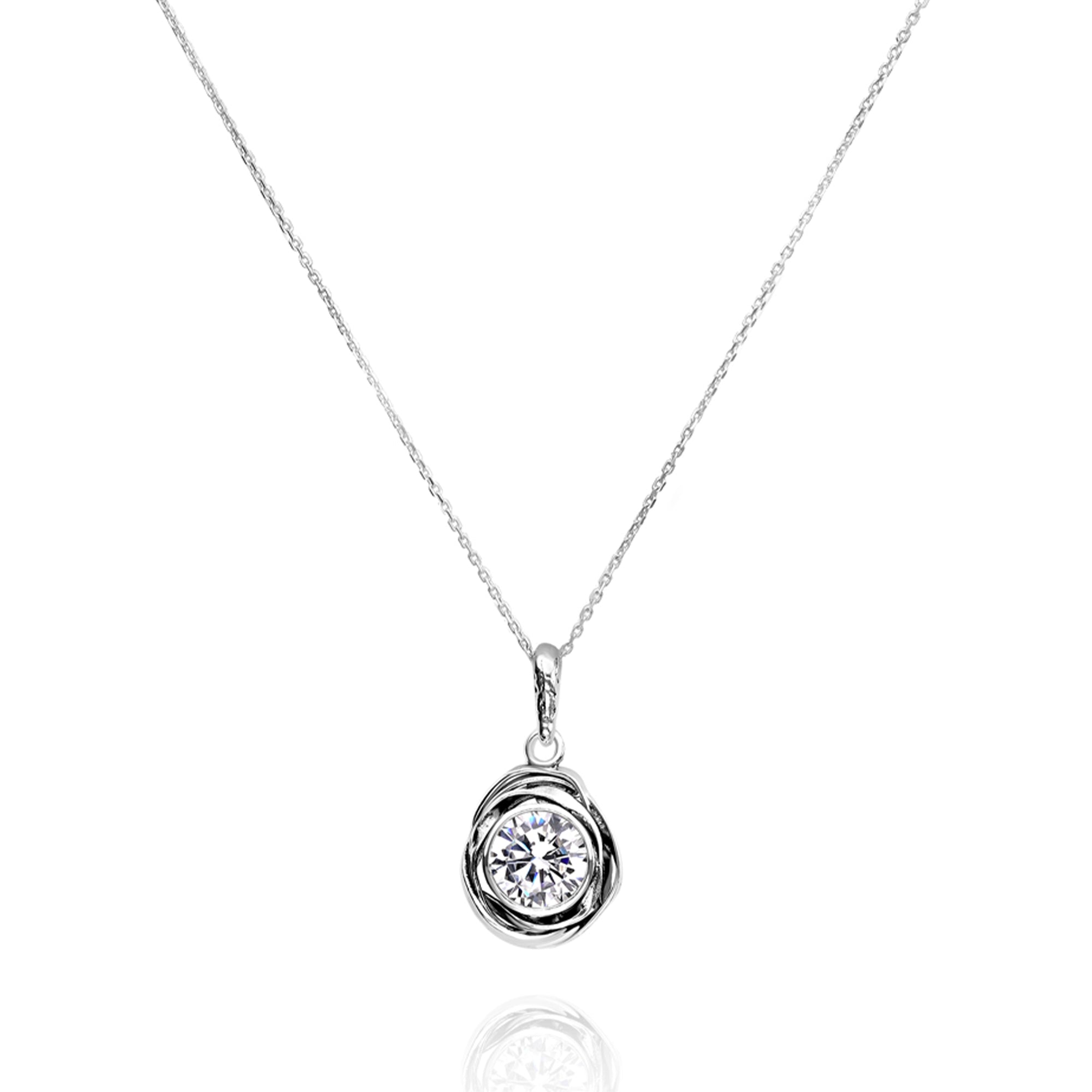 Collana con ciondolo in argento sterling e zirconia cubica