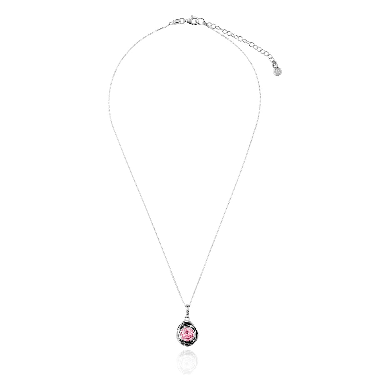 Collana con ciondolo in argento sterling con zirconia cubica rosa