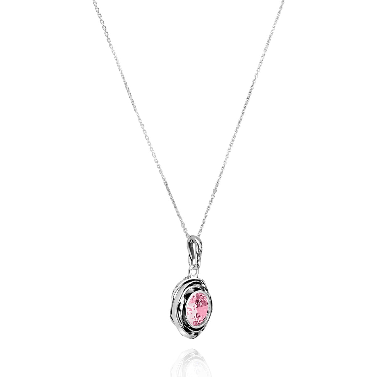 Collana con ciondolo in argento sterling con zirconia cubica rosa