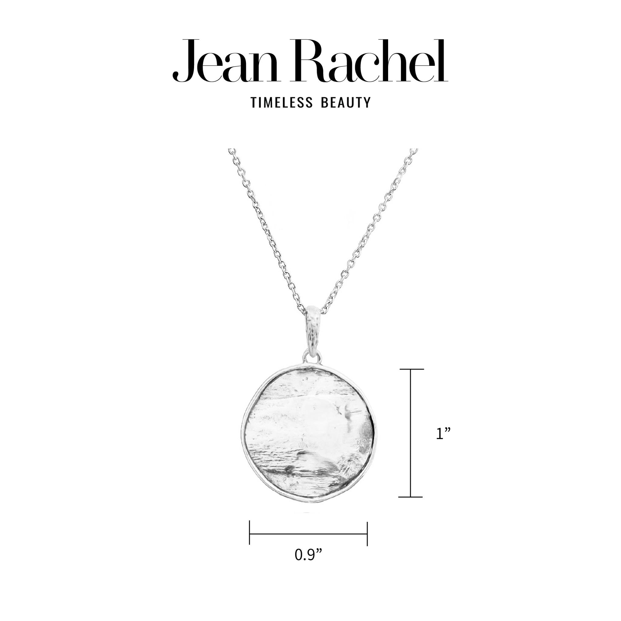 Collana con ciondolo a disco grande in argento sterling