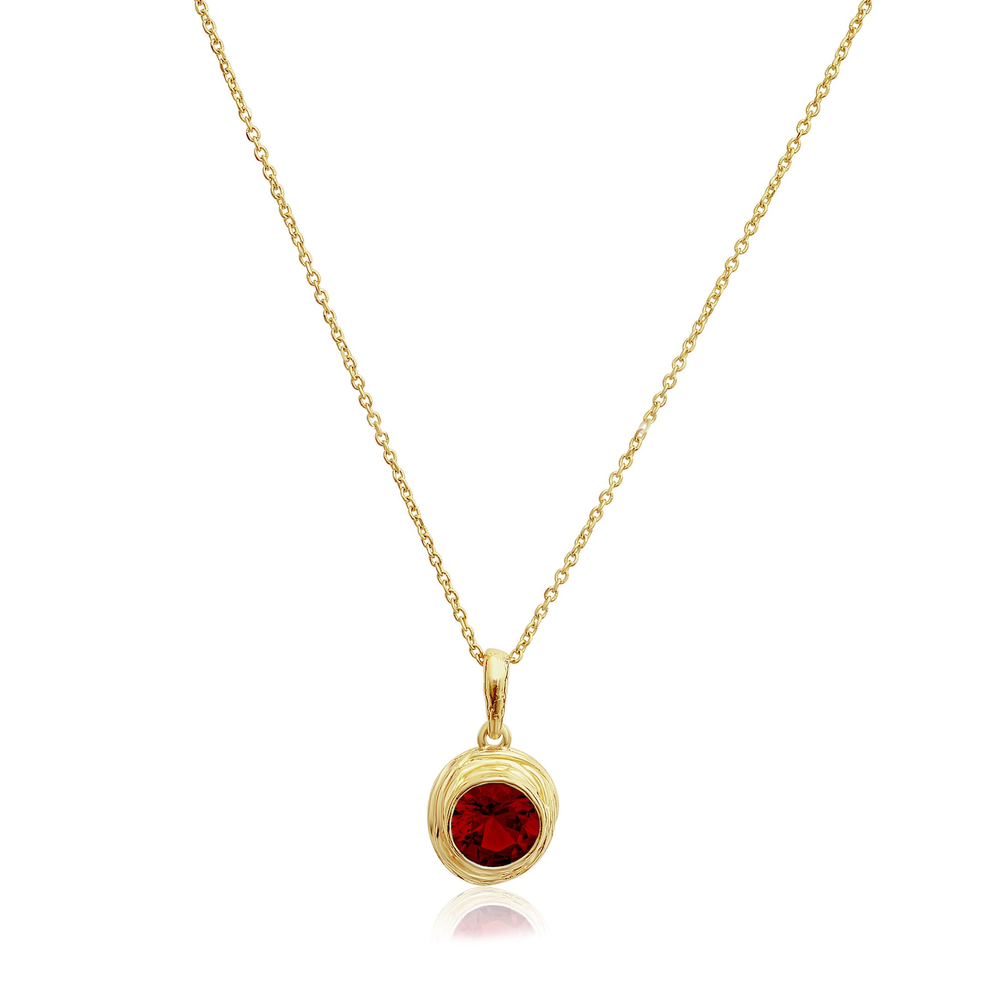 Collana in oro 14K su argento sterling con granato e zirconi cubici