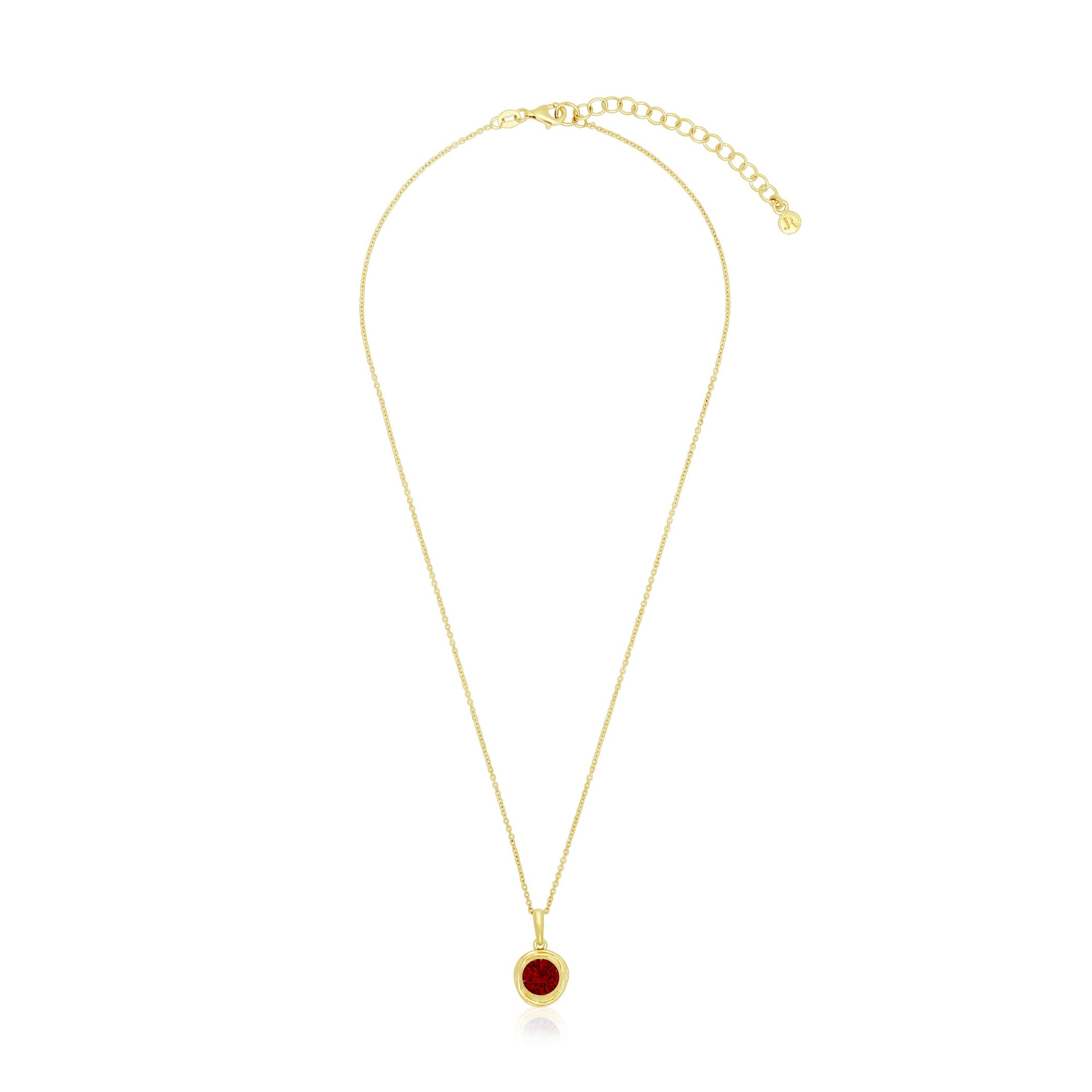 Collana in oro 14K su argento sterling con granato e zirconi cubici