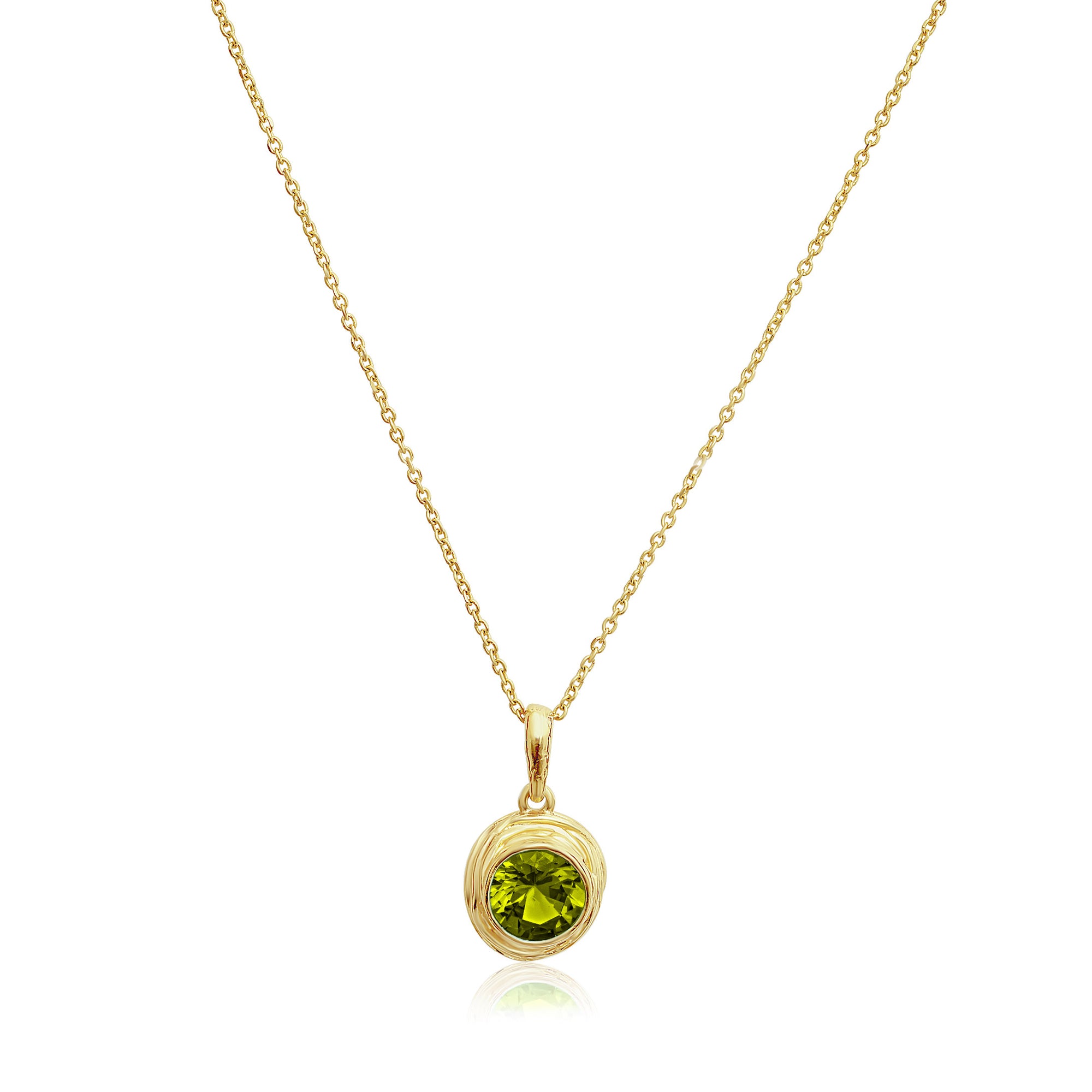 Collana in oro 14K su argento sterling con peridoto e zirconi cubici