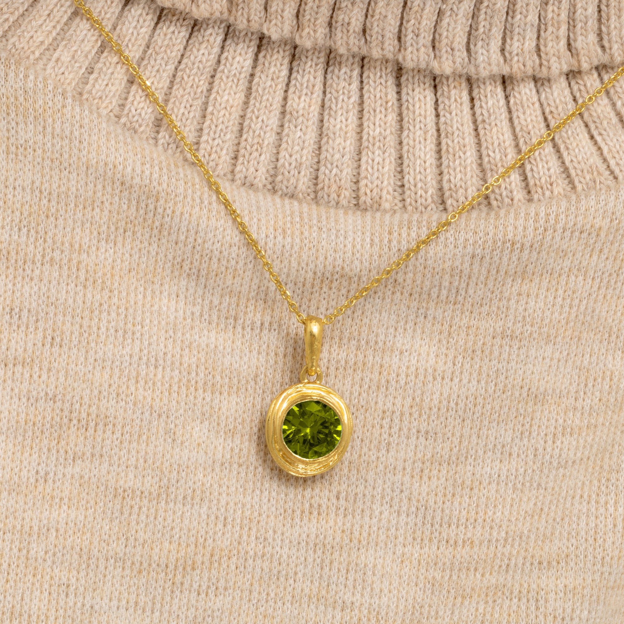 Collana in oro 14K su argento sterling con peridoto e zirconi cubici