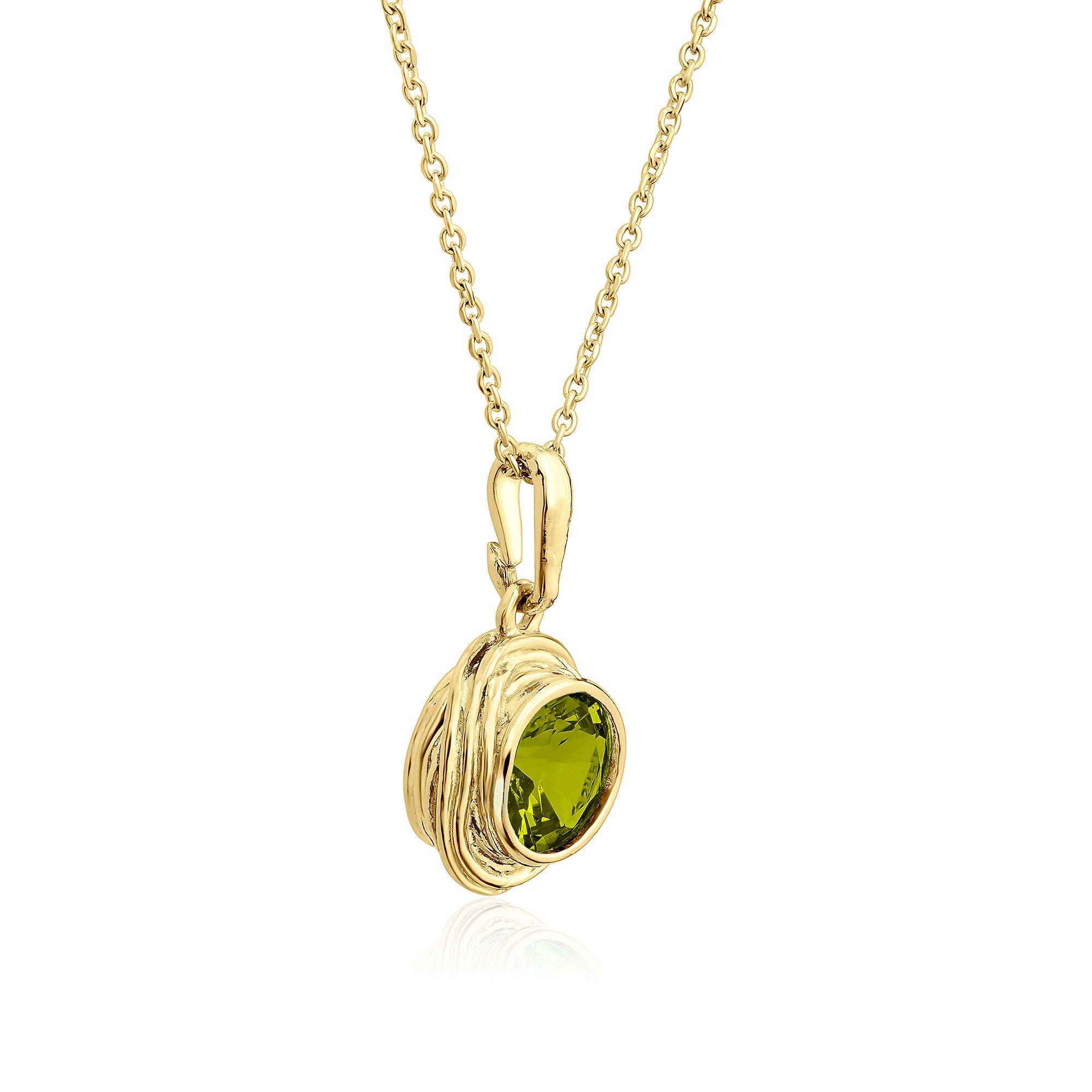 Collana in oro 14K su argento sterling con peridoto e zirconi cubici