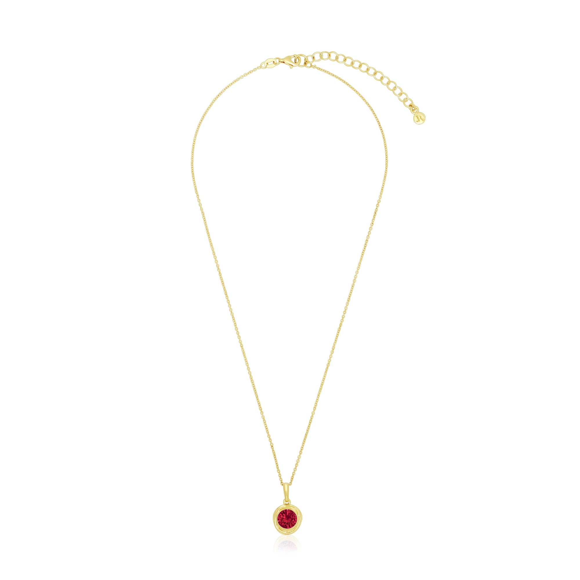 14K Gold Over Sterling Silver Ruby CZ Necklace