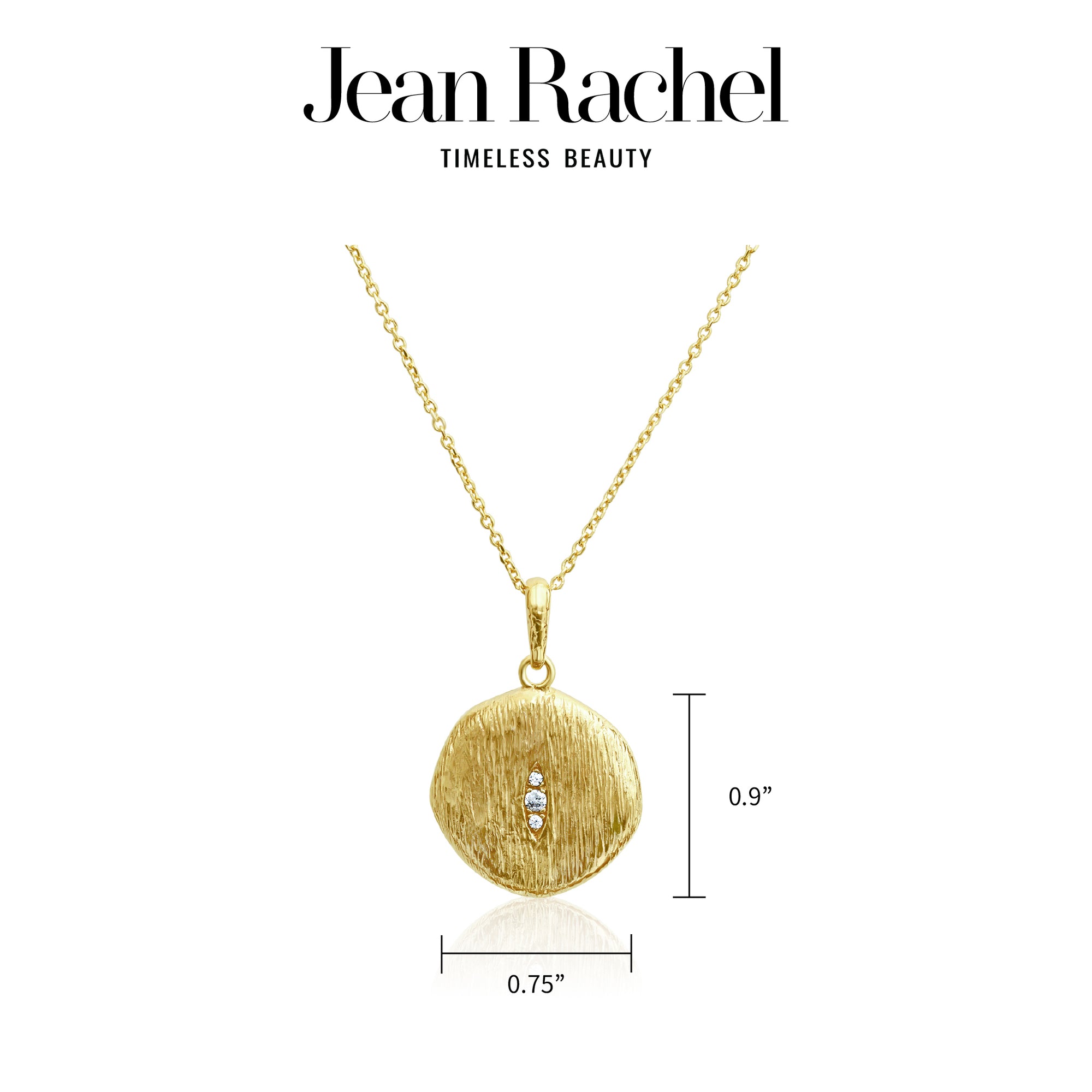 Collana con moneta a goccia in oro 14K e argento sterling CZ