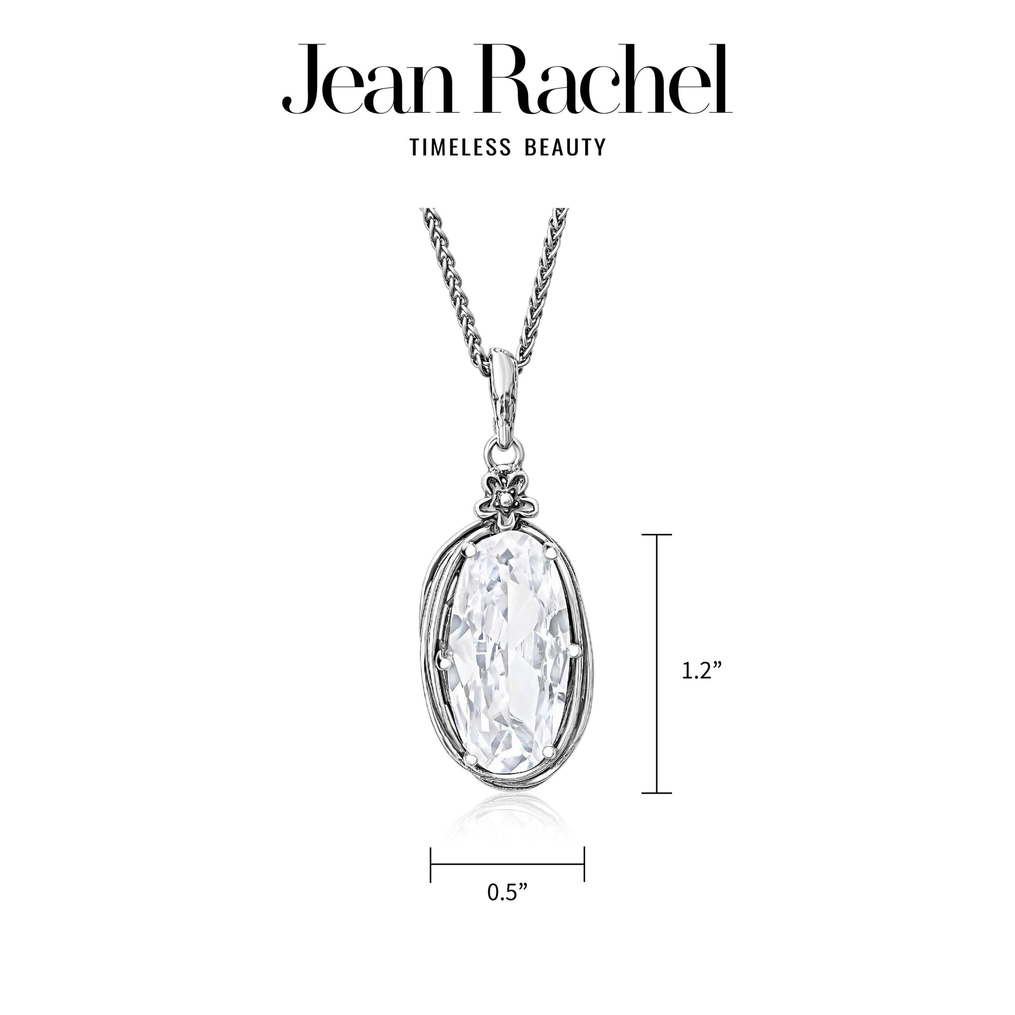 Sterling Silver CZ Floral Wire Wrap Necklace