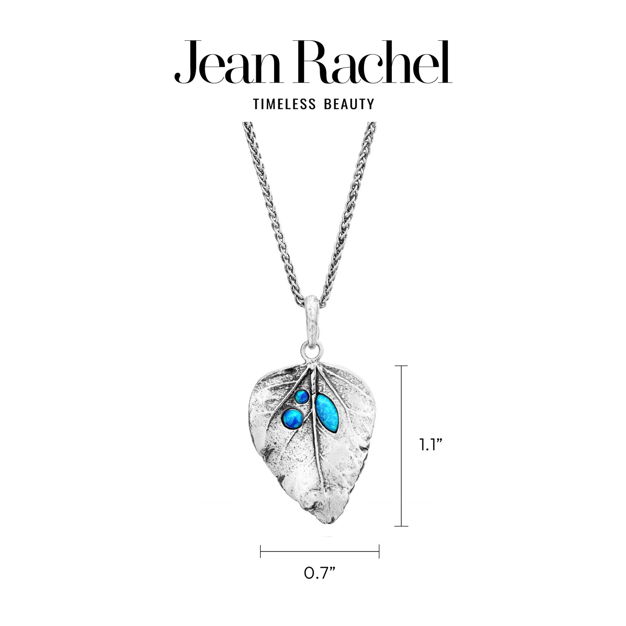 Sterling Silver Opal Leaf Necklace
