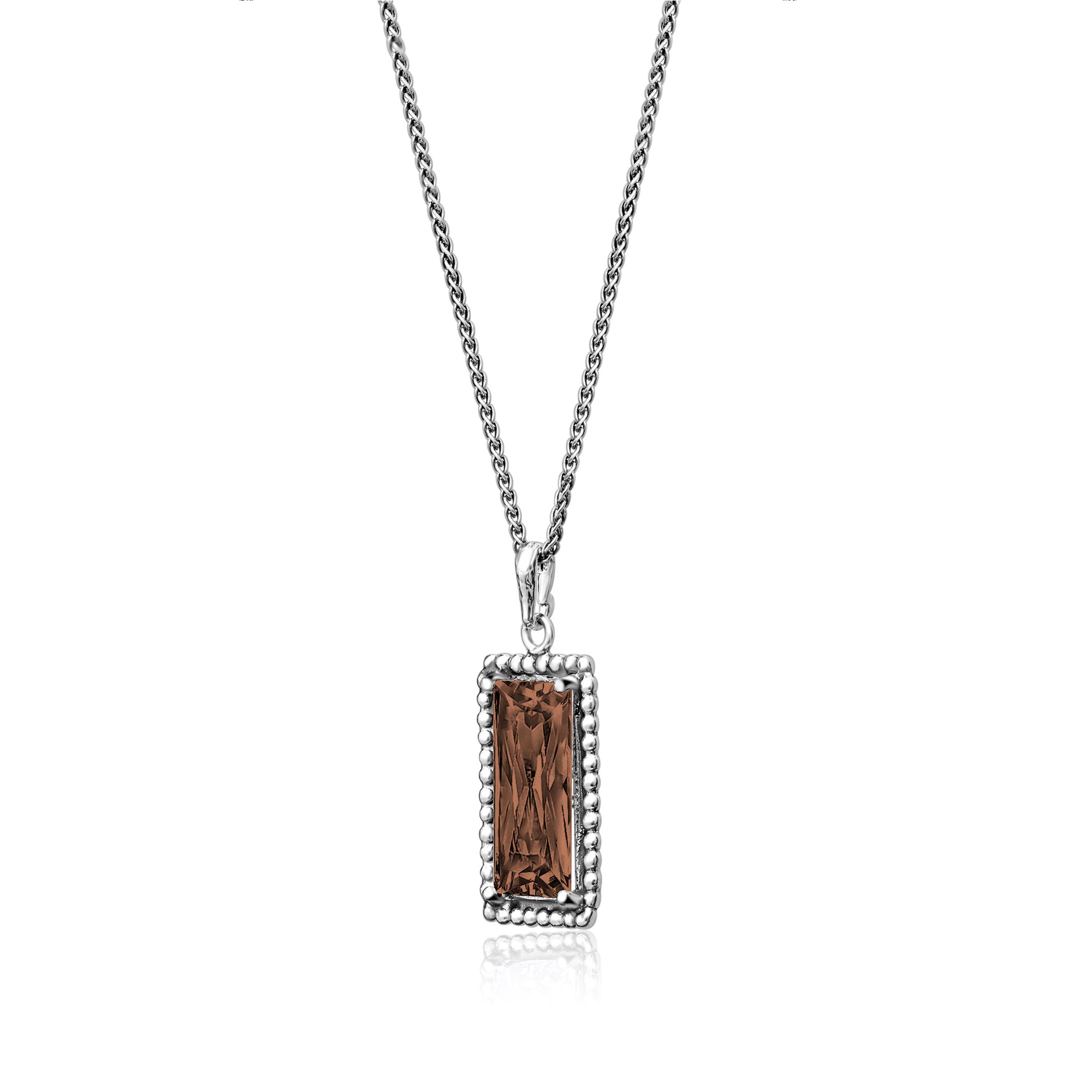 Collana in argento sterling con zirconi cubici fumé