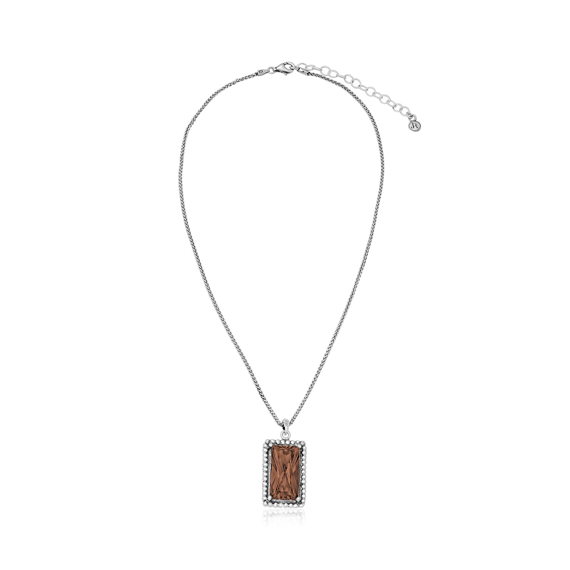 Collana in argento sterling con zirconi cubici fumé