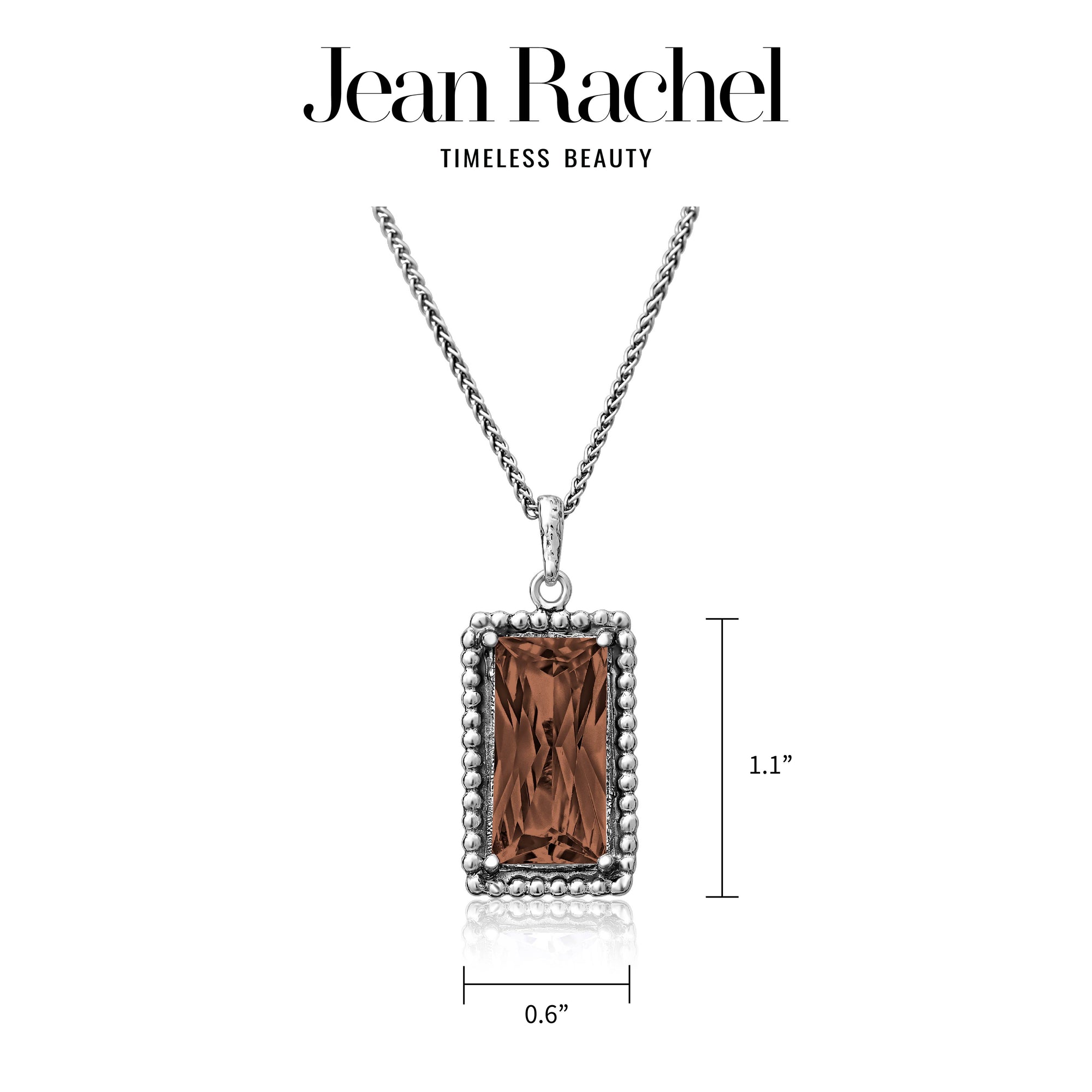 Collana in argento sterling con zirconi cubici fumé
