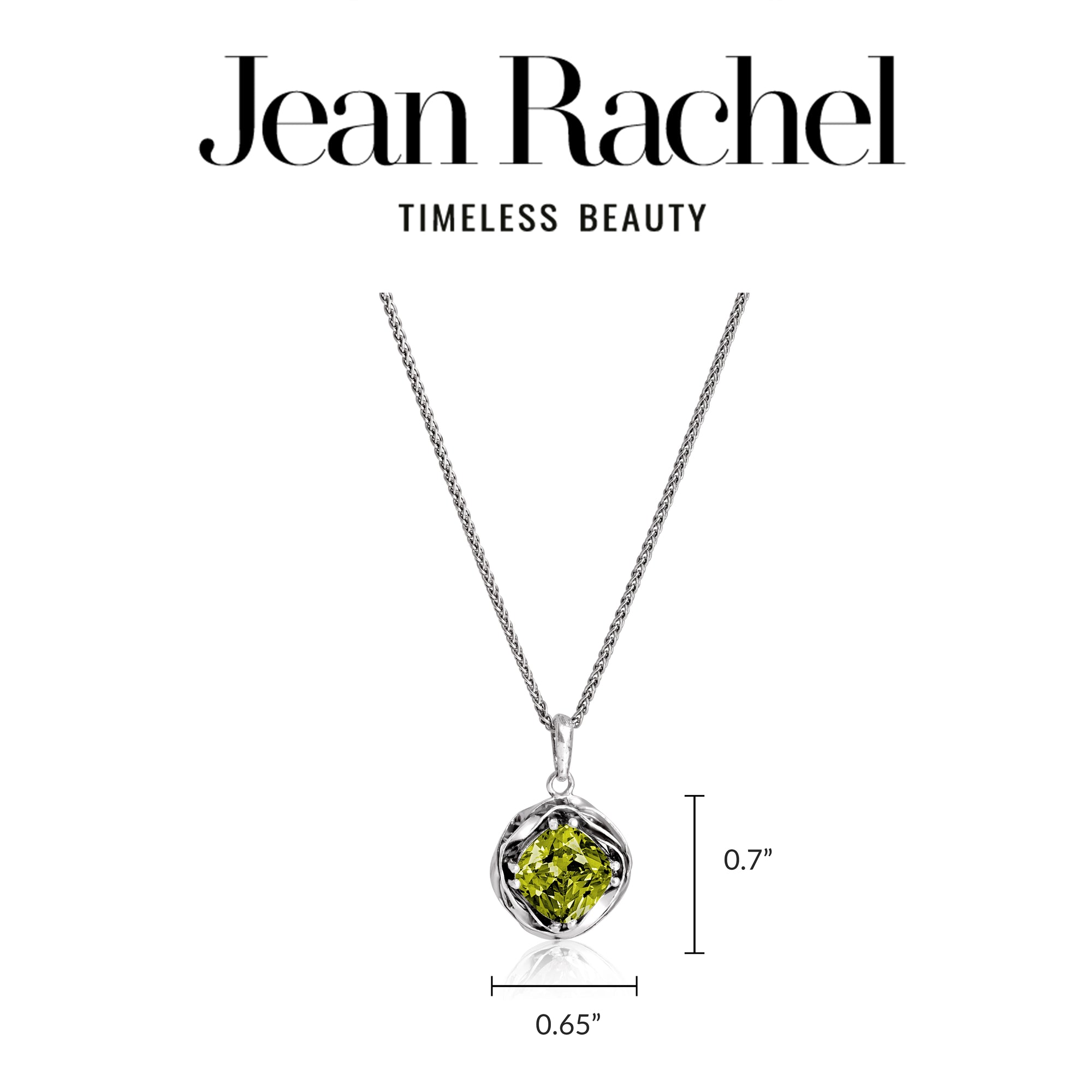 Collana con ciondolo in argento sterling, peridoto e zirconi cubici