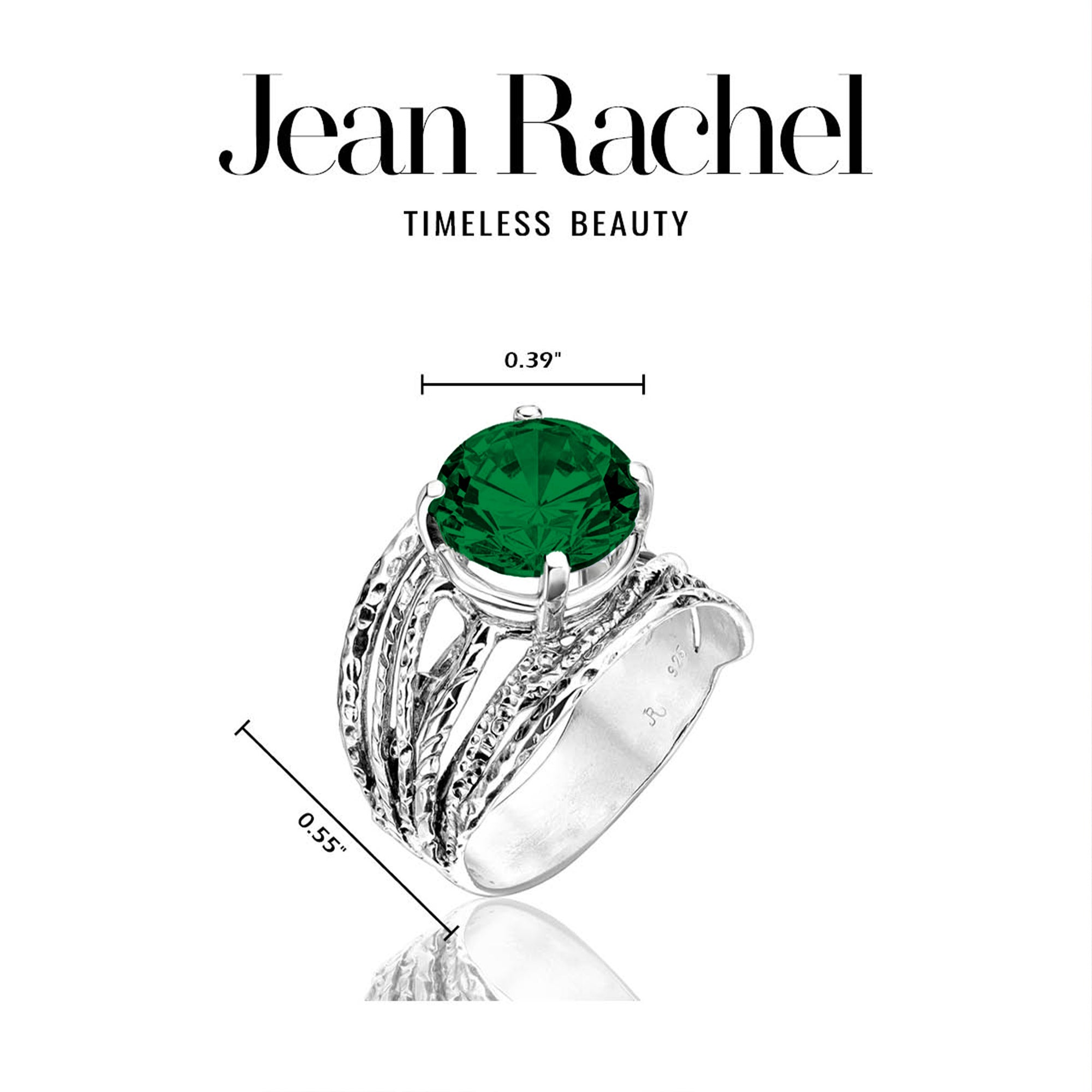 Sterling Silver Emerald CZ Wrap Ring