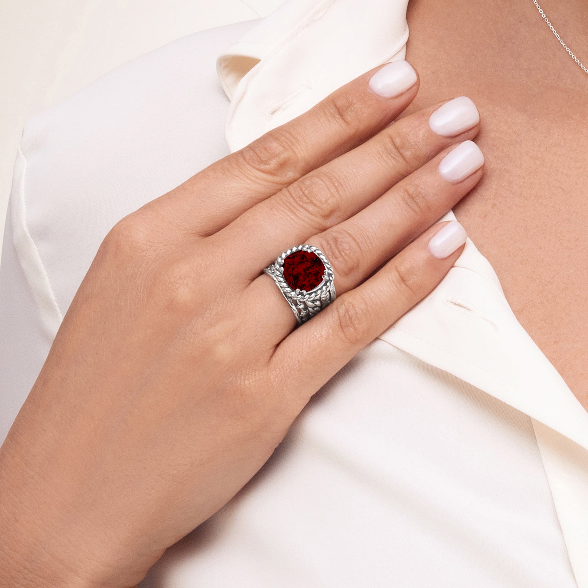 Sterling Silber CZ Geflochtener Blattring