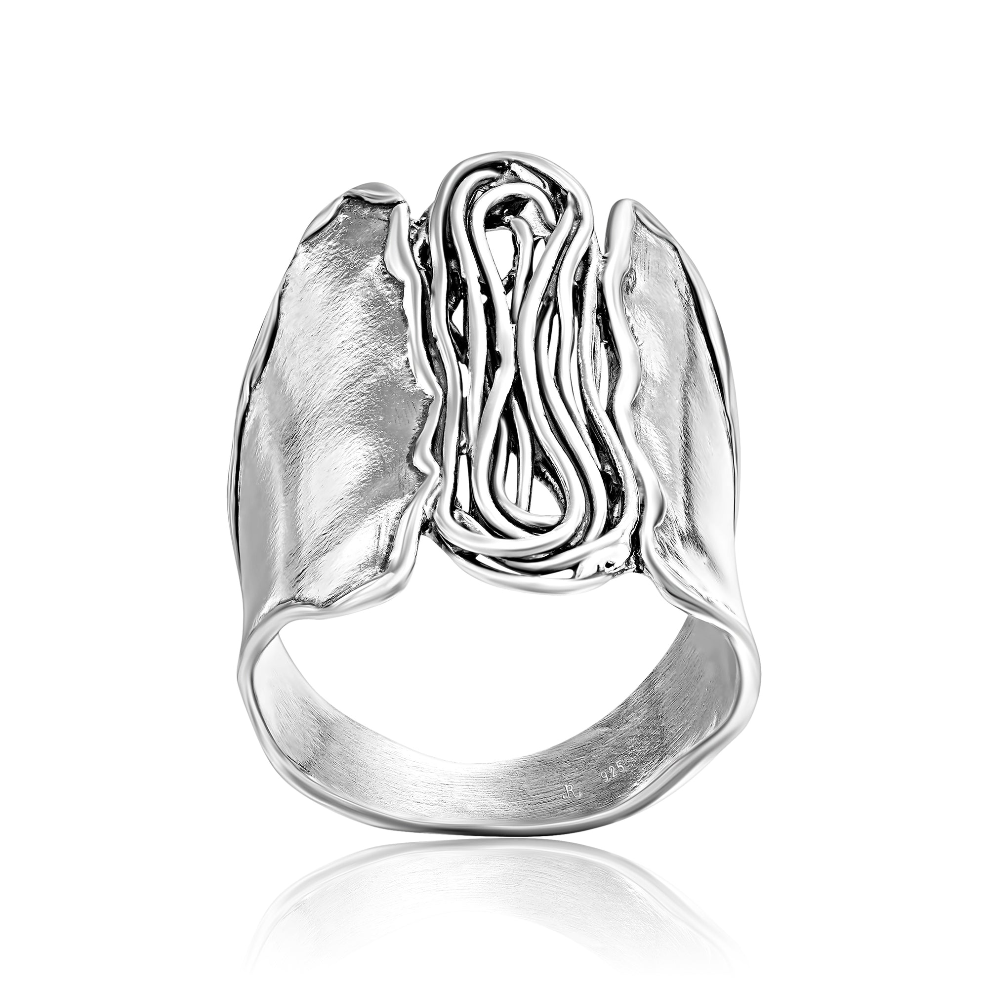 Moderner Schildring aus Sterlingsilber