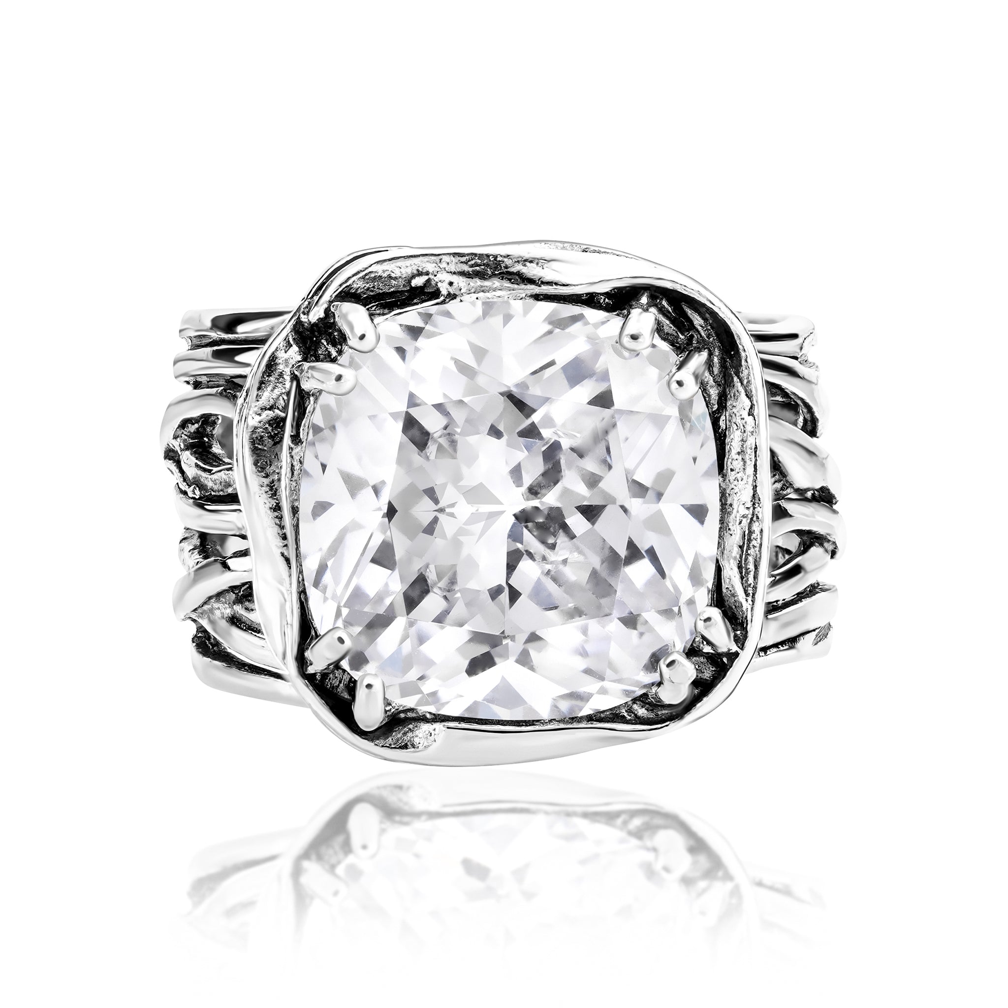 Sterling Silver good and Cubic Zirconia Statement Ring