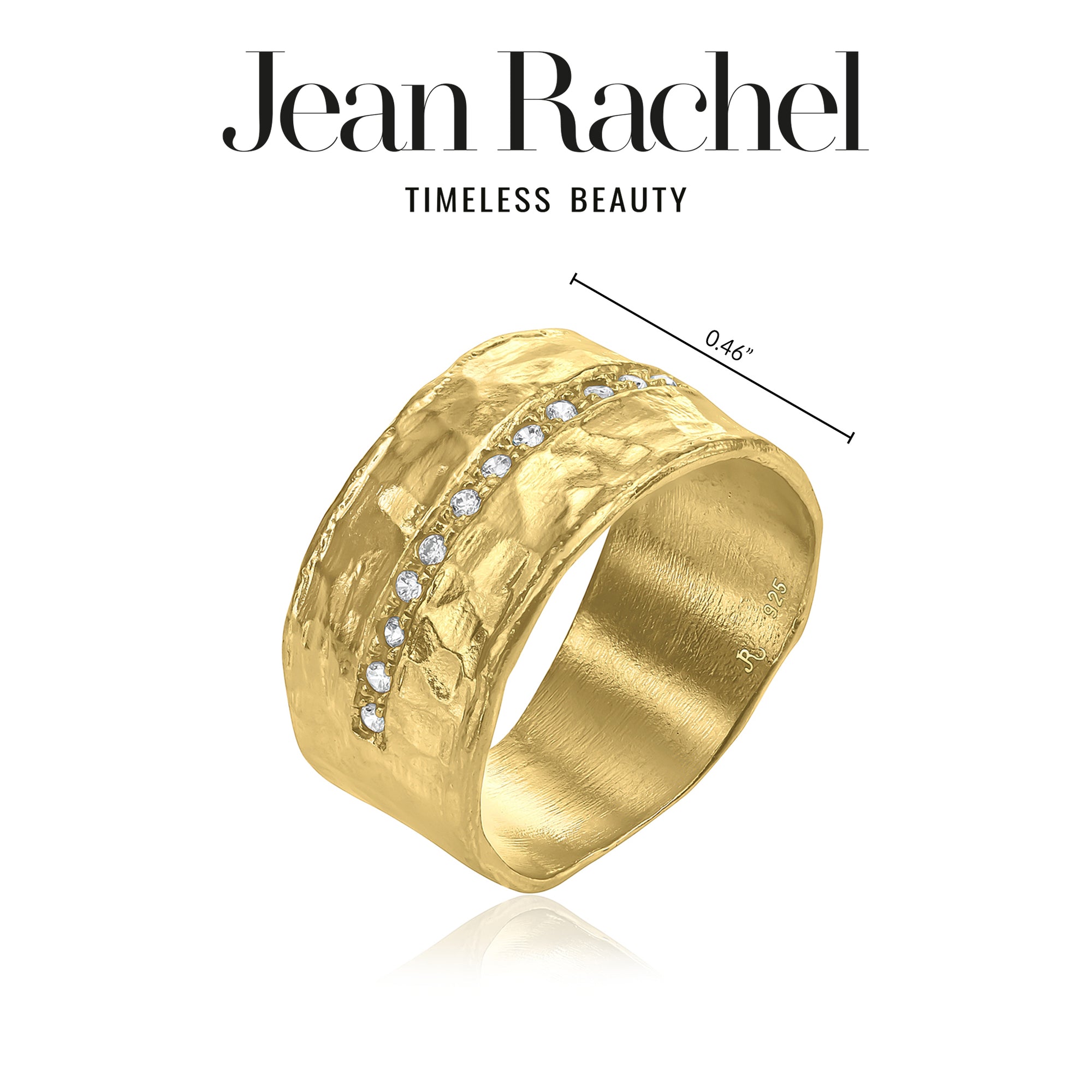 Anello Half Eternity CZ in oro 14K su argento sterling