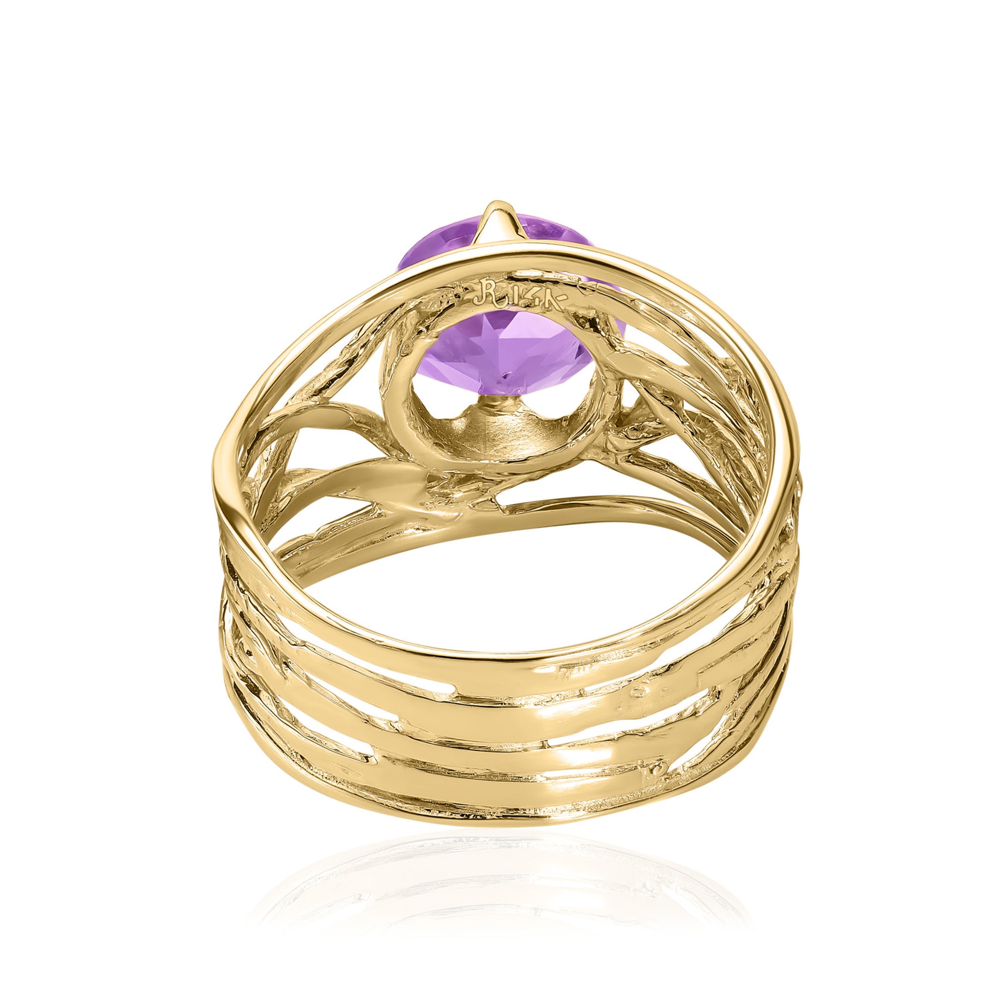 14K Gold Amethyst Wire Wrap Ring