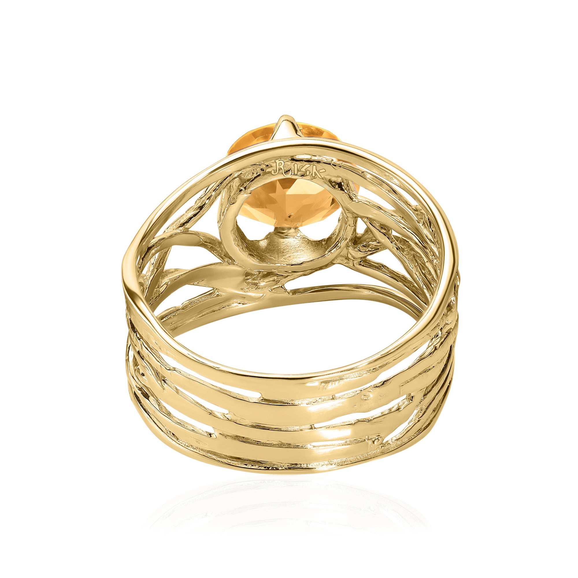 14K Gold Citrine Wire Wrap Ring