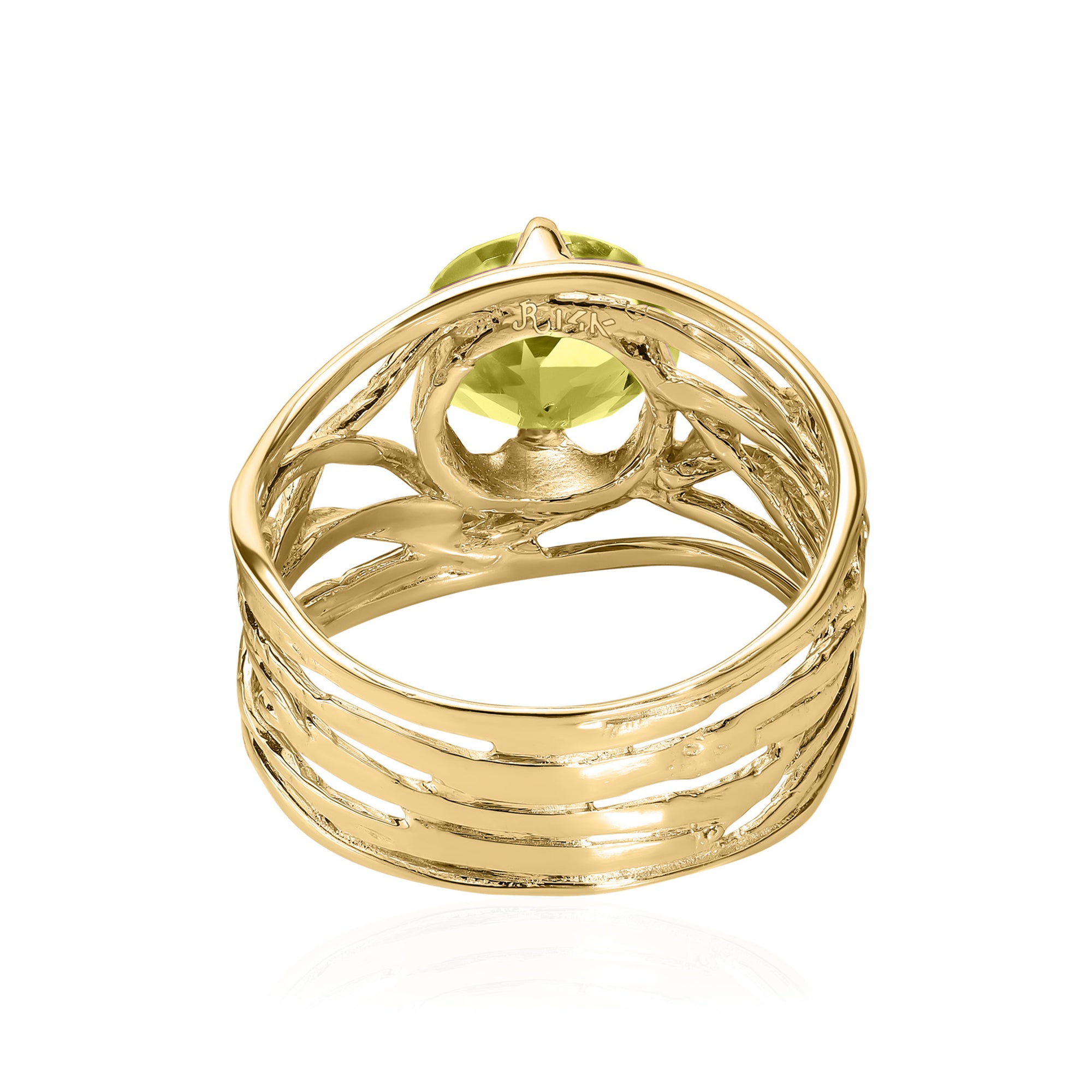 14K Gold Peridot Wire Wrap Ring