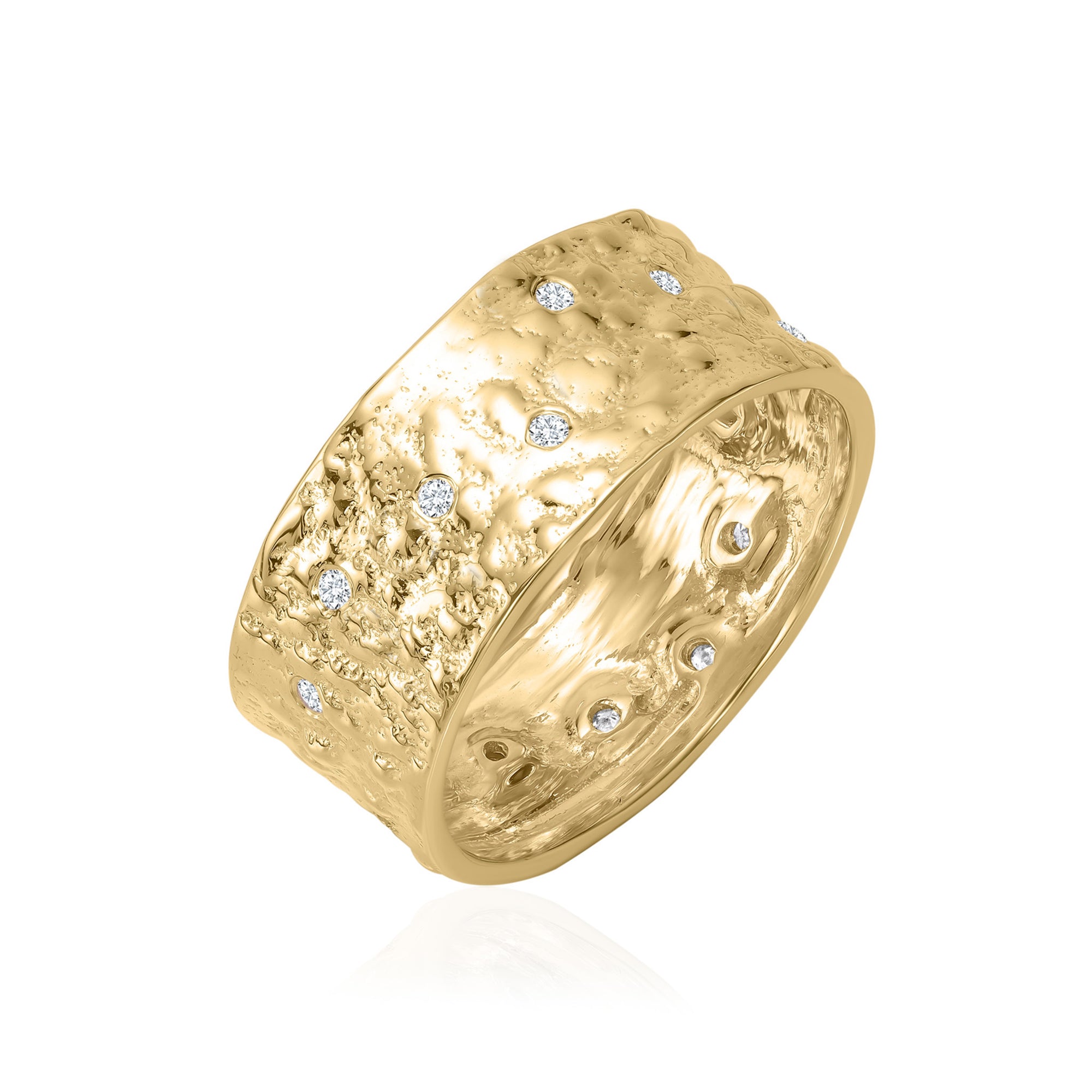 Anello dell'eternità in oro 14K con diamanti sparsi