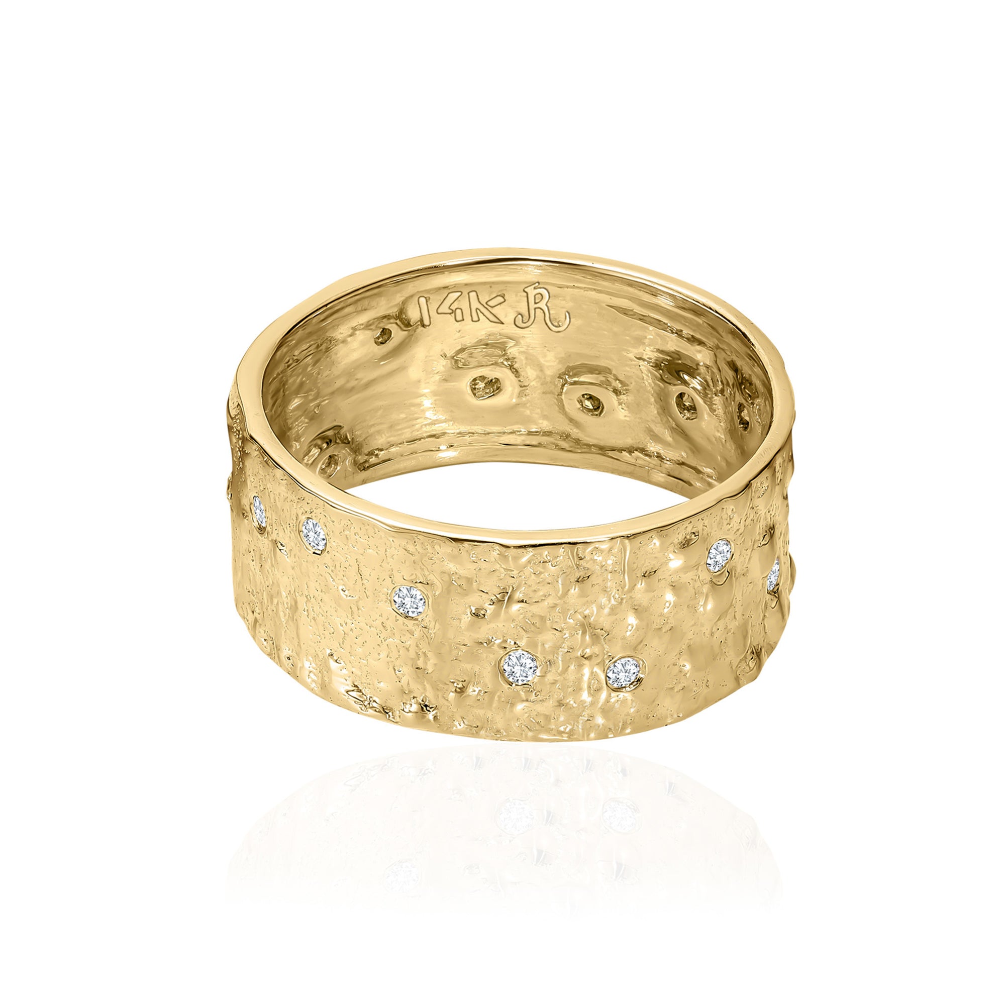 Anello dell'eternità in oro 14K con diamanti sparsi