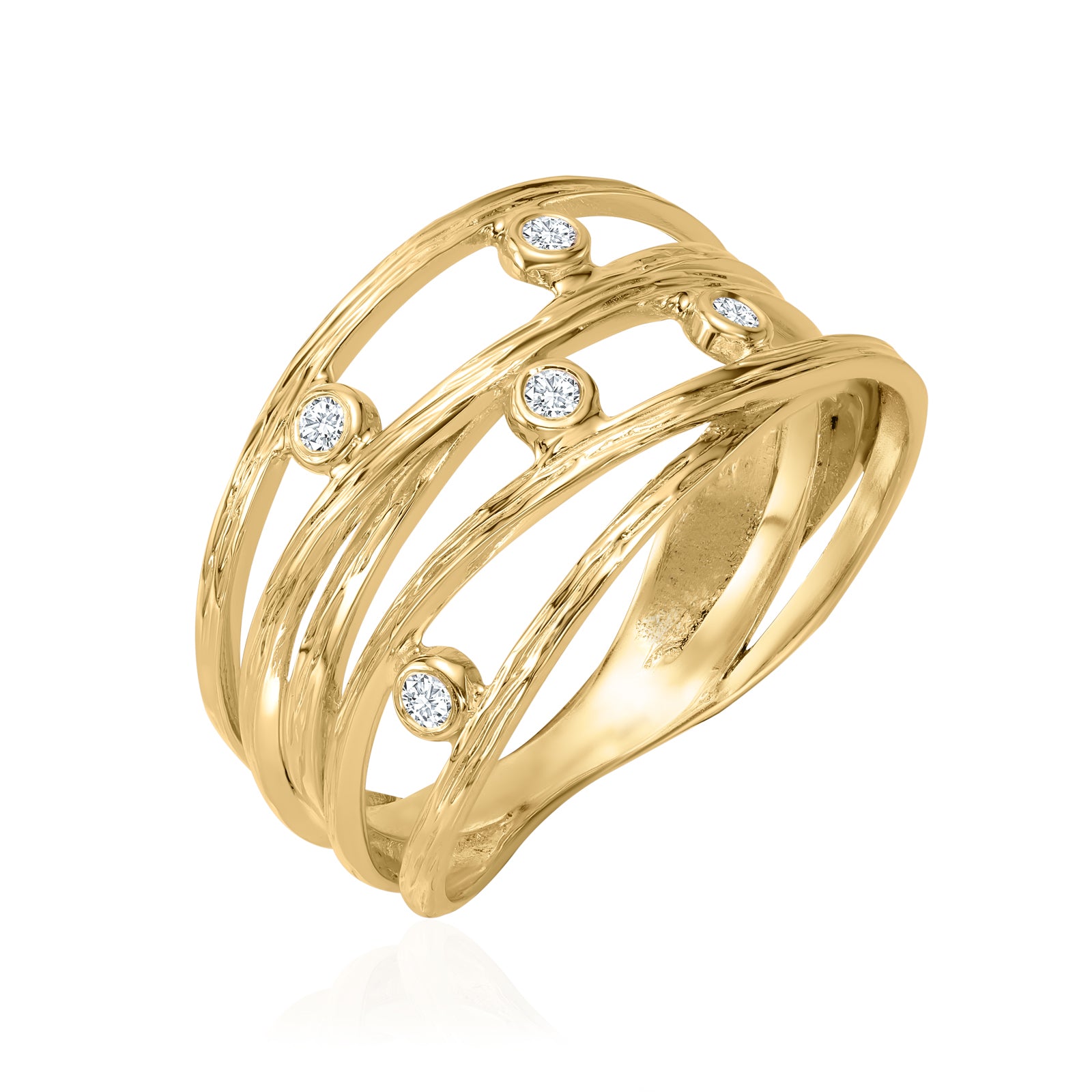 14K Gold Diamond Wrap Ring