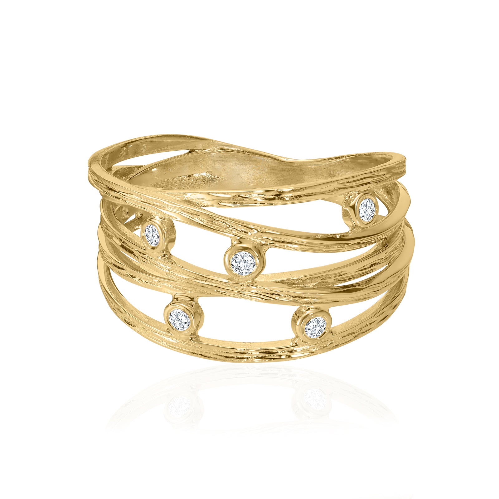 14K Gold Diamond Wrap Ring