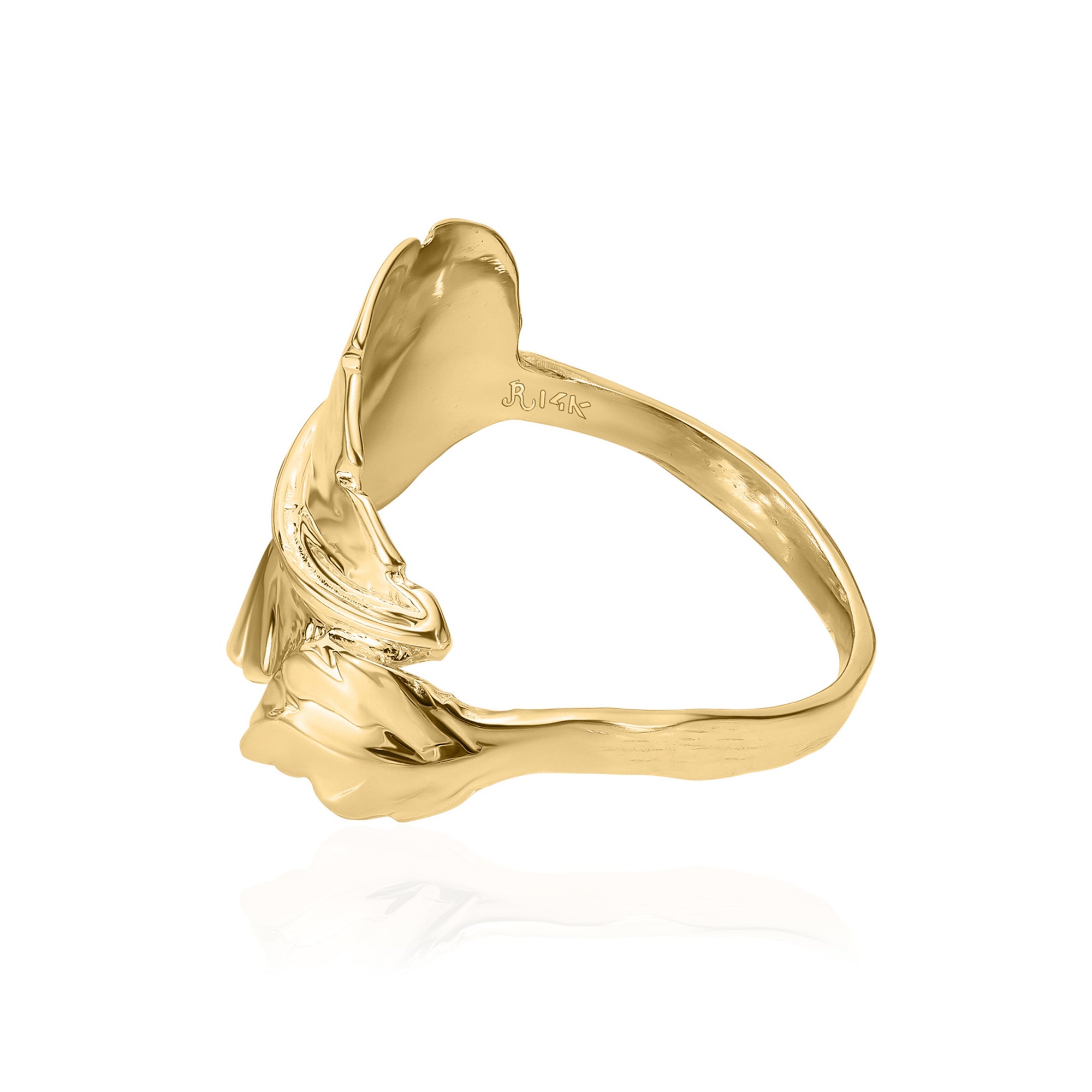 Anello foglia oro 14K